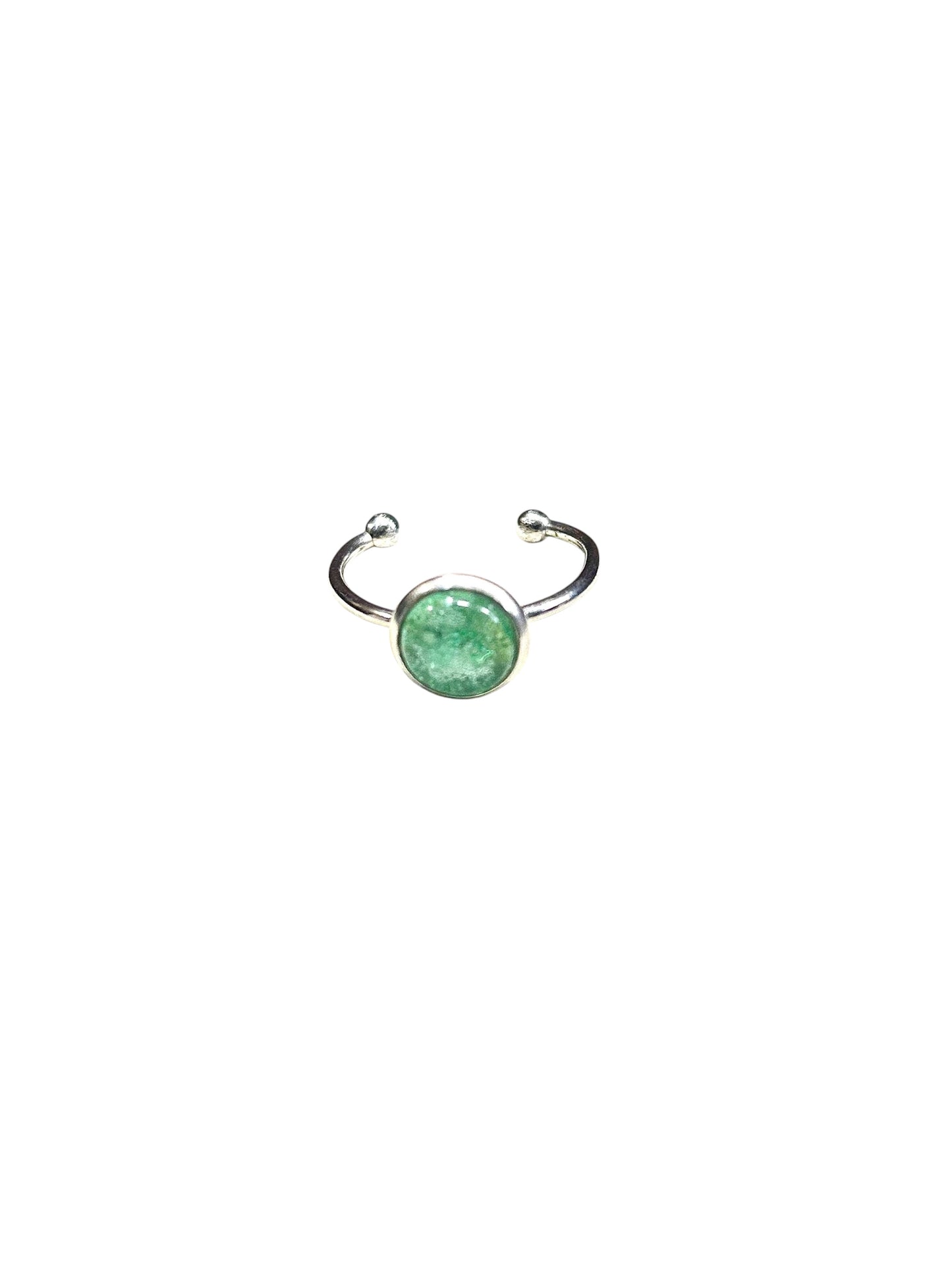 Rings seaglass colour Upcycled Cd adjustable