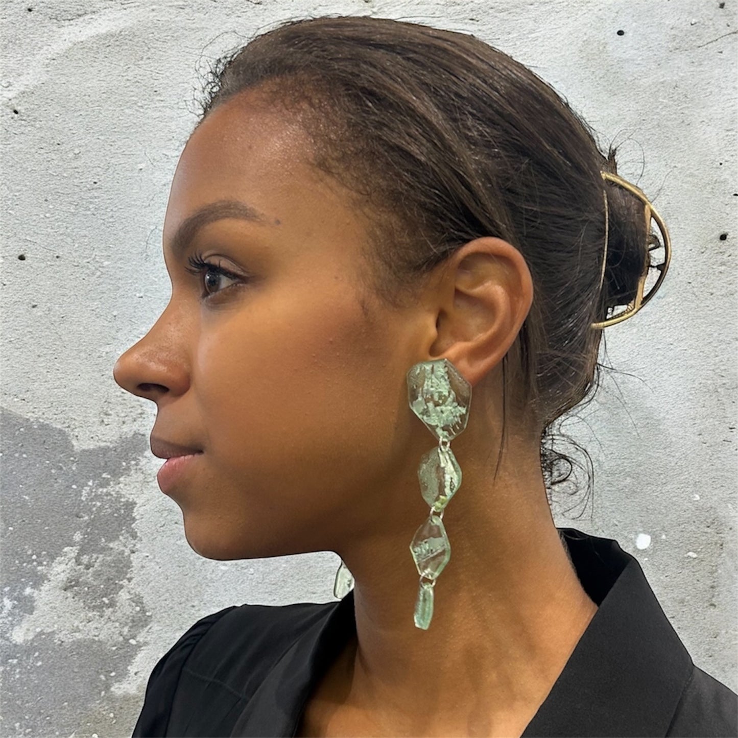 Cd Seaglass Statement Chandelier Earrings