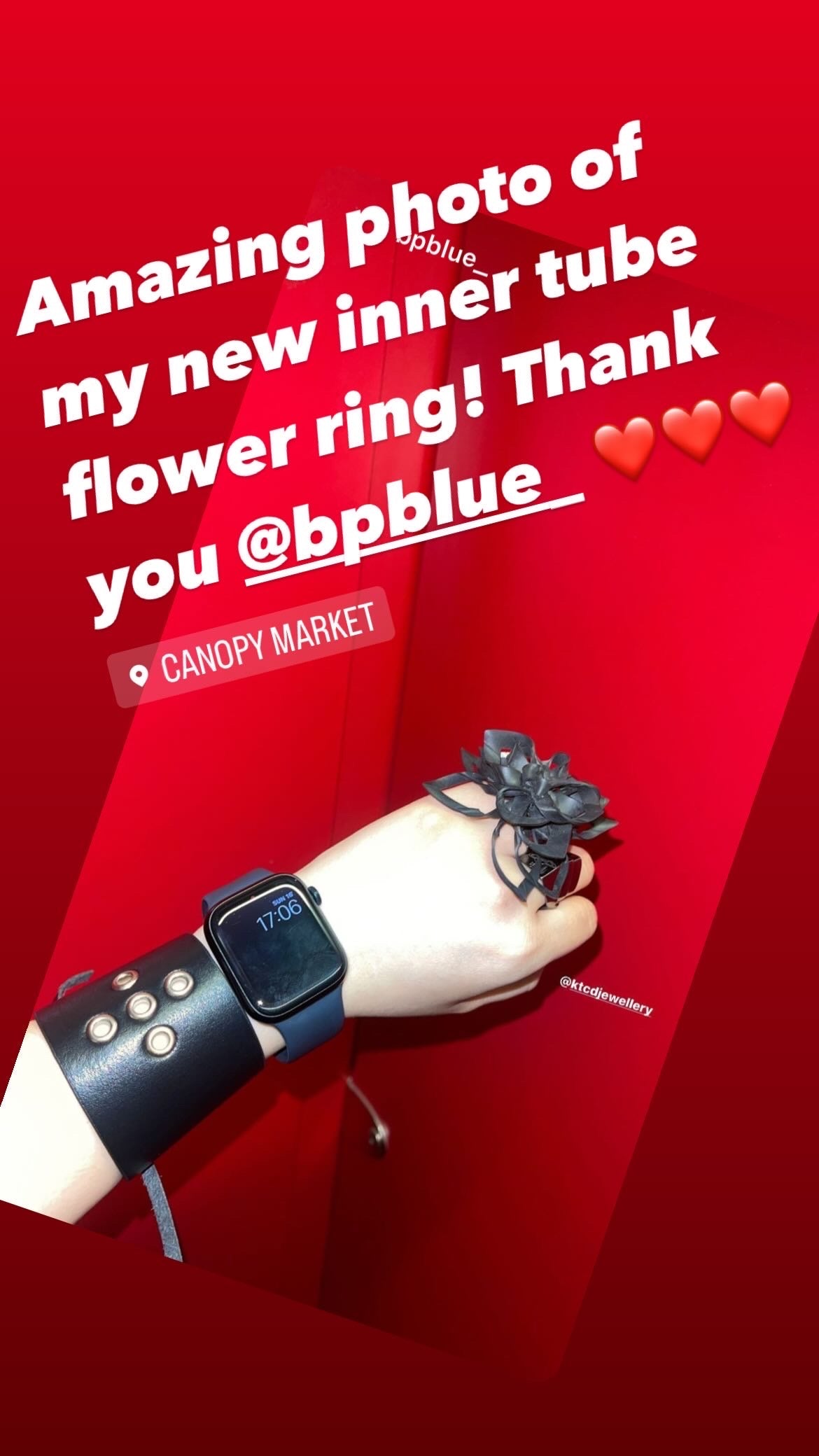 Upcycled Bicycle Inner Tube Rubber Flower Ring