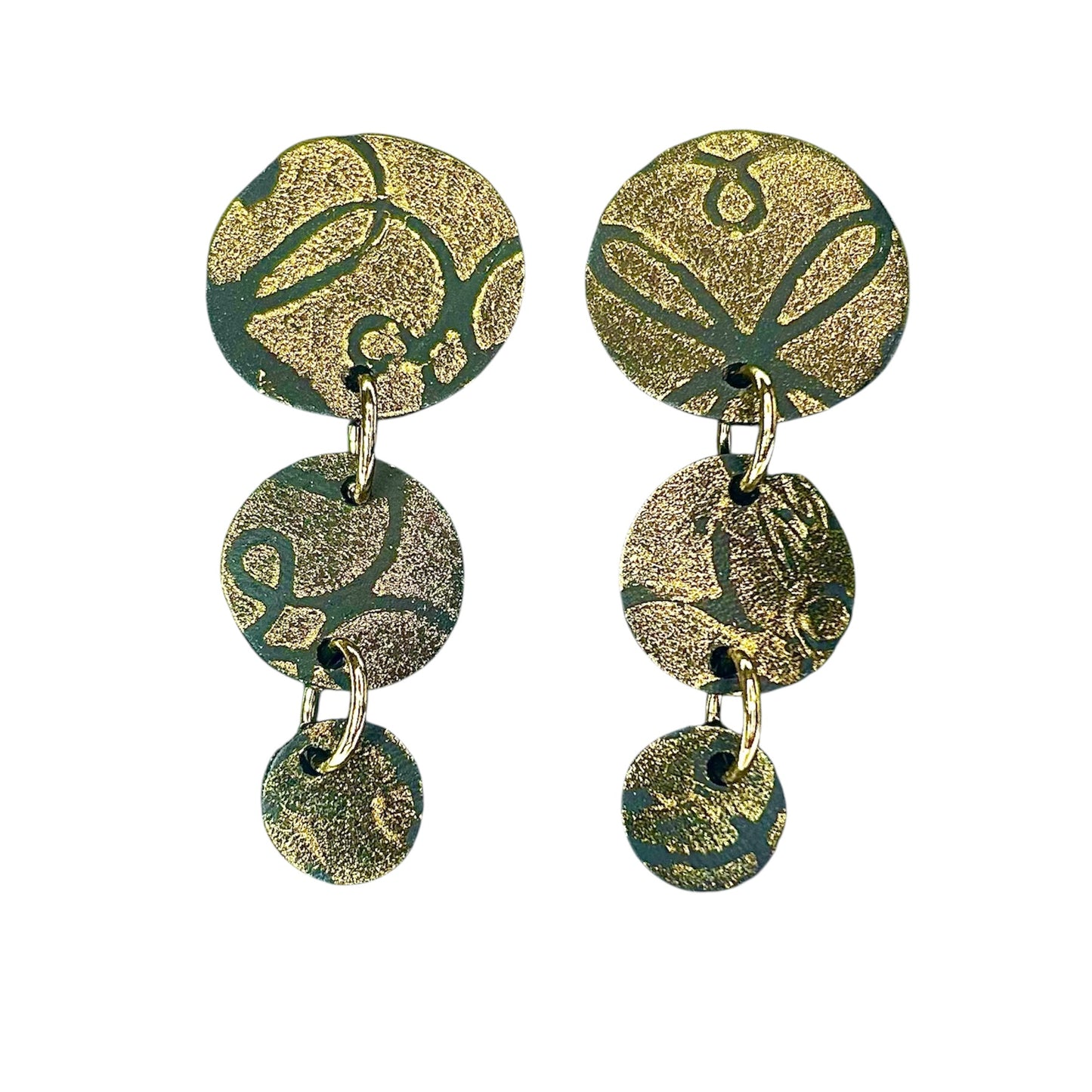 Flat Cut Rubber Inner Tube Dangle Statement Earrings