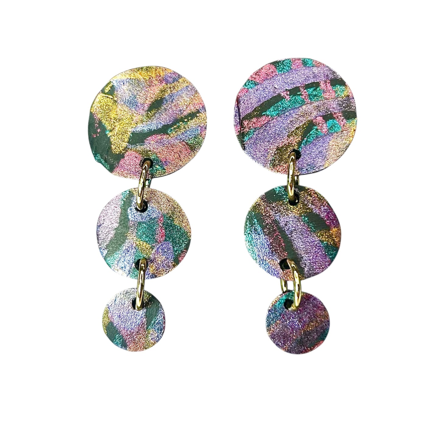 Flat Cut Rubber Inner Tube Dangle Statement Earrings