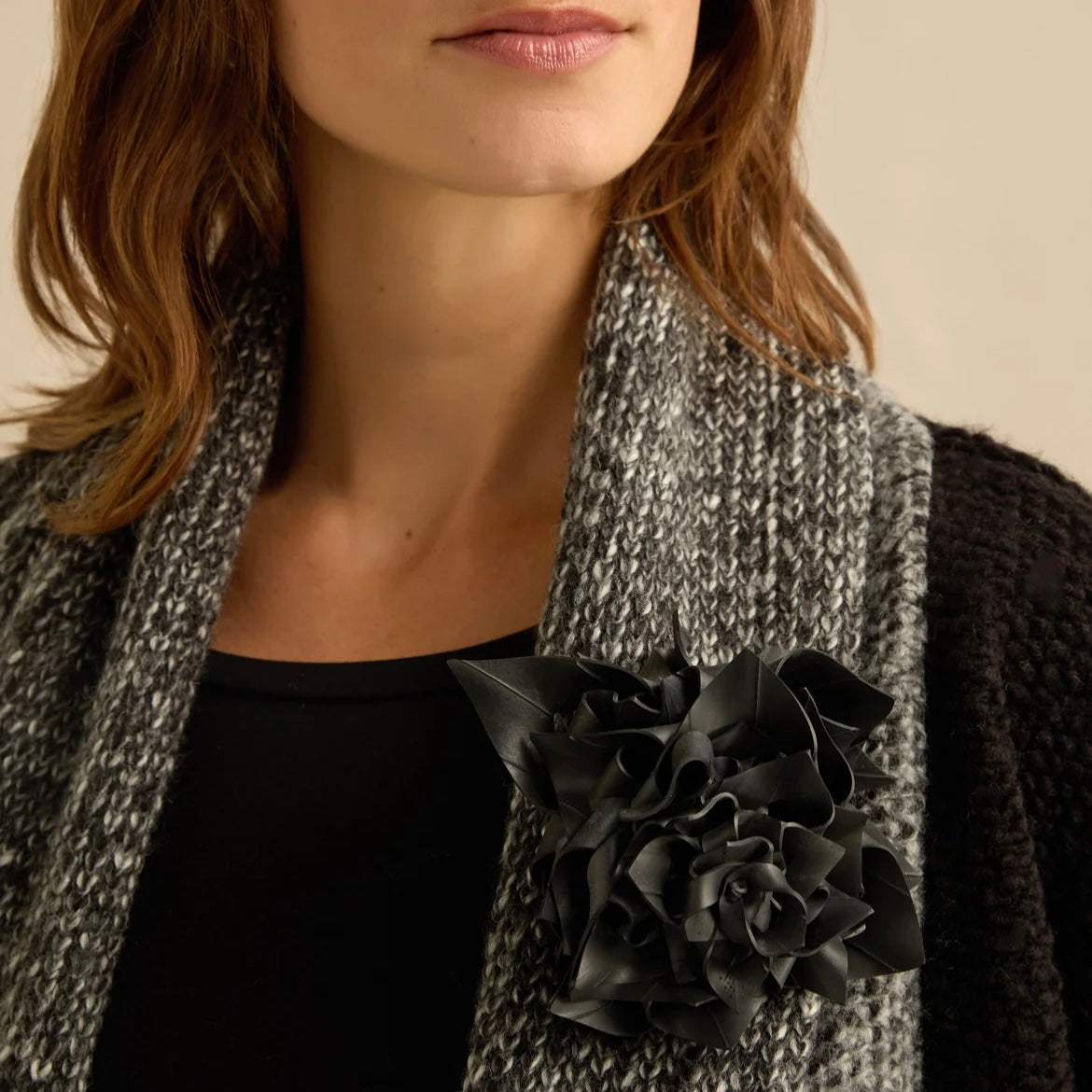 Upcycled bicycle inner tube rubber corsage