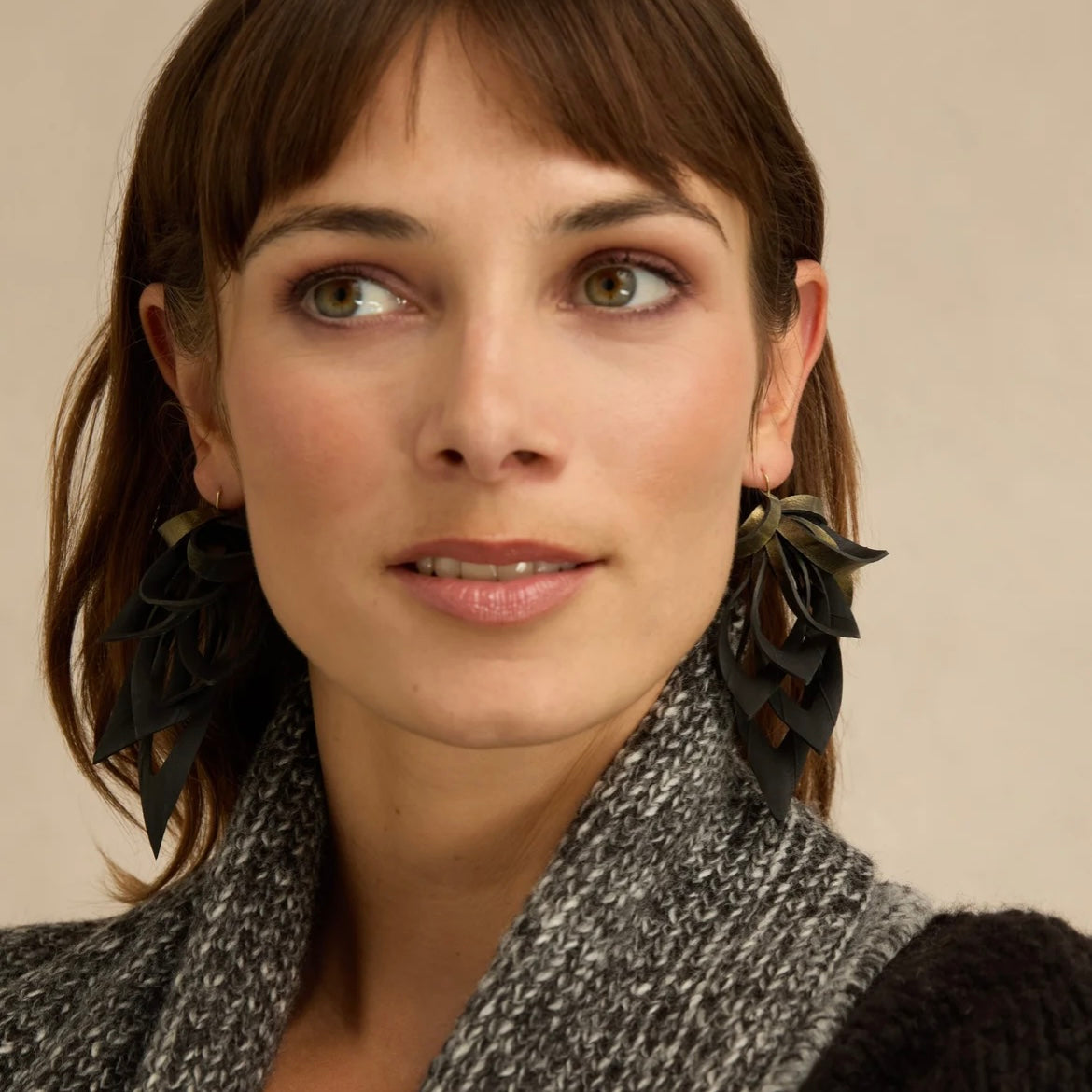 Abstract Rubber 'Leaf' Statement Earrings