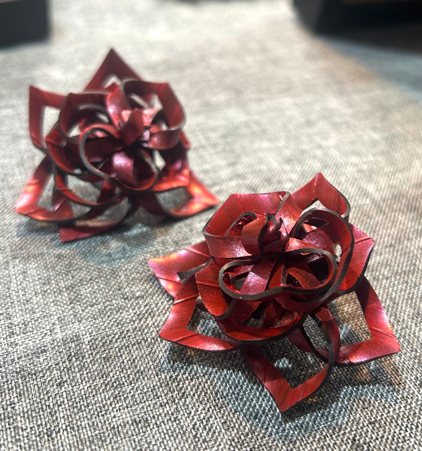 Rubber rose ear studs