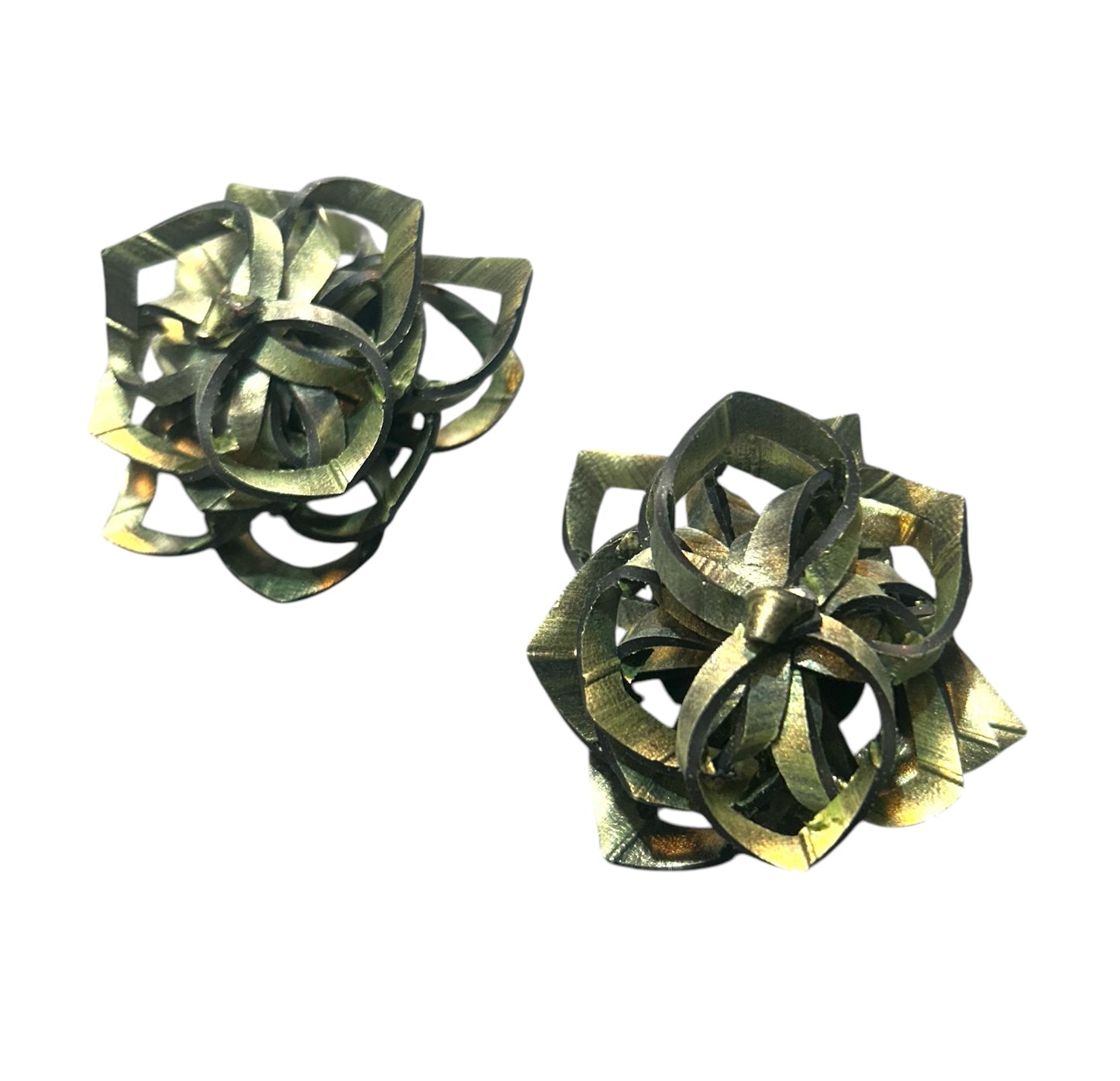 Rubber rose ear studs