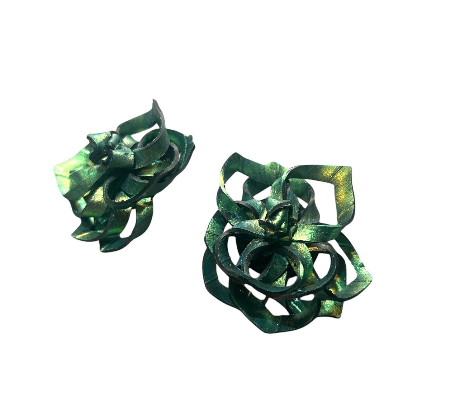 Rubber rose ear studs
