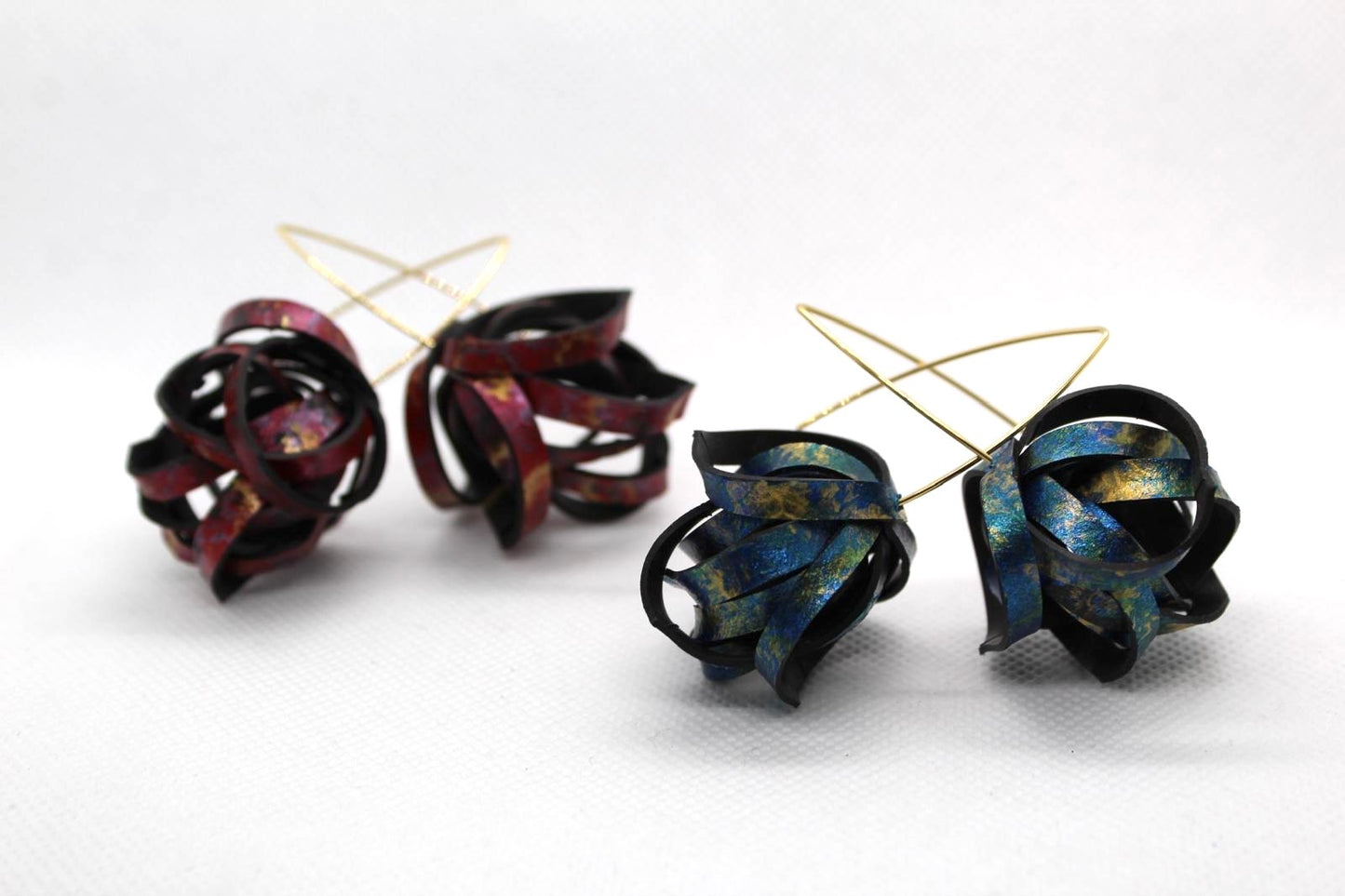 Rubber Pom Pom Hook Earrings