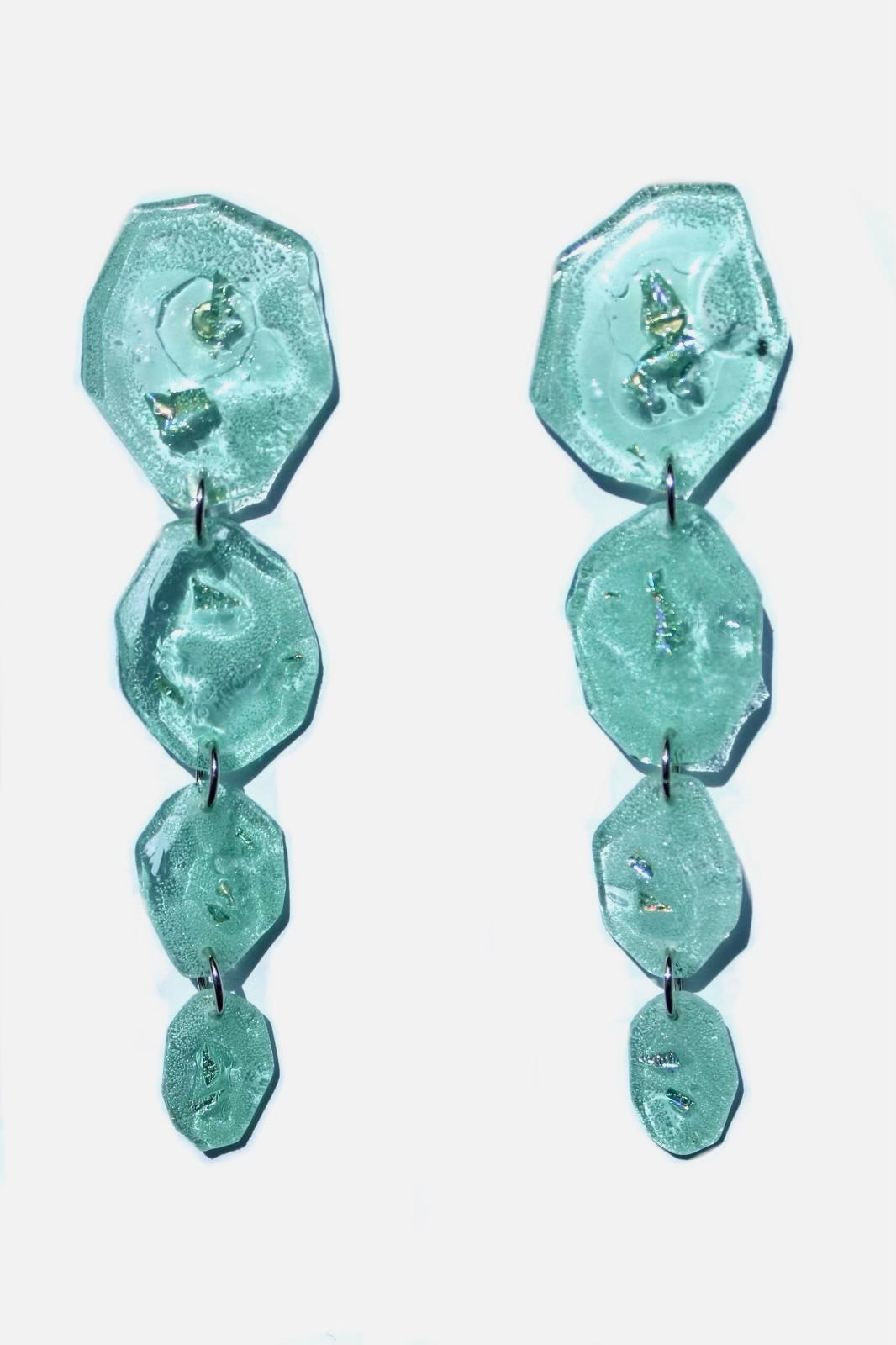 Cd Seaglass Statement Chandelier Earrings