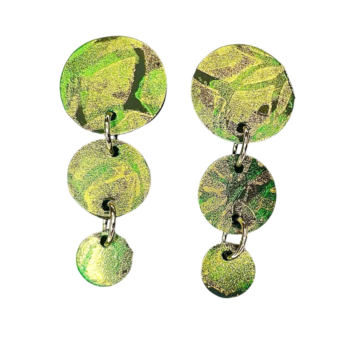 Flat Cut Rubber Inner Tube Dangle Statement Earrings