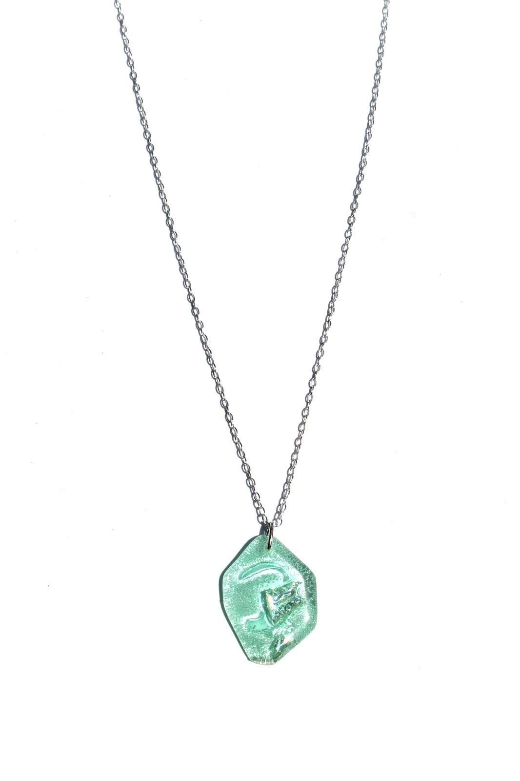 Small 'pebble' CD Seaglass earrings and matching pendant