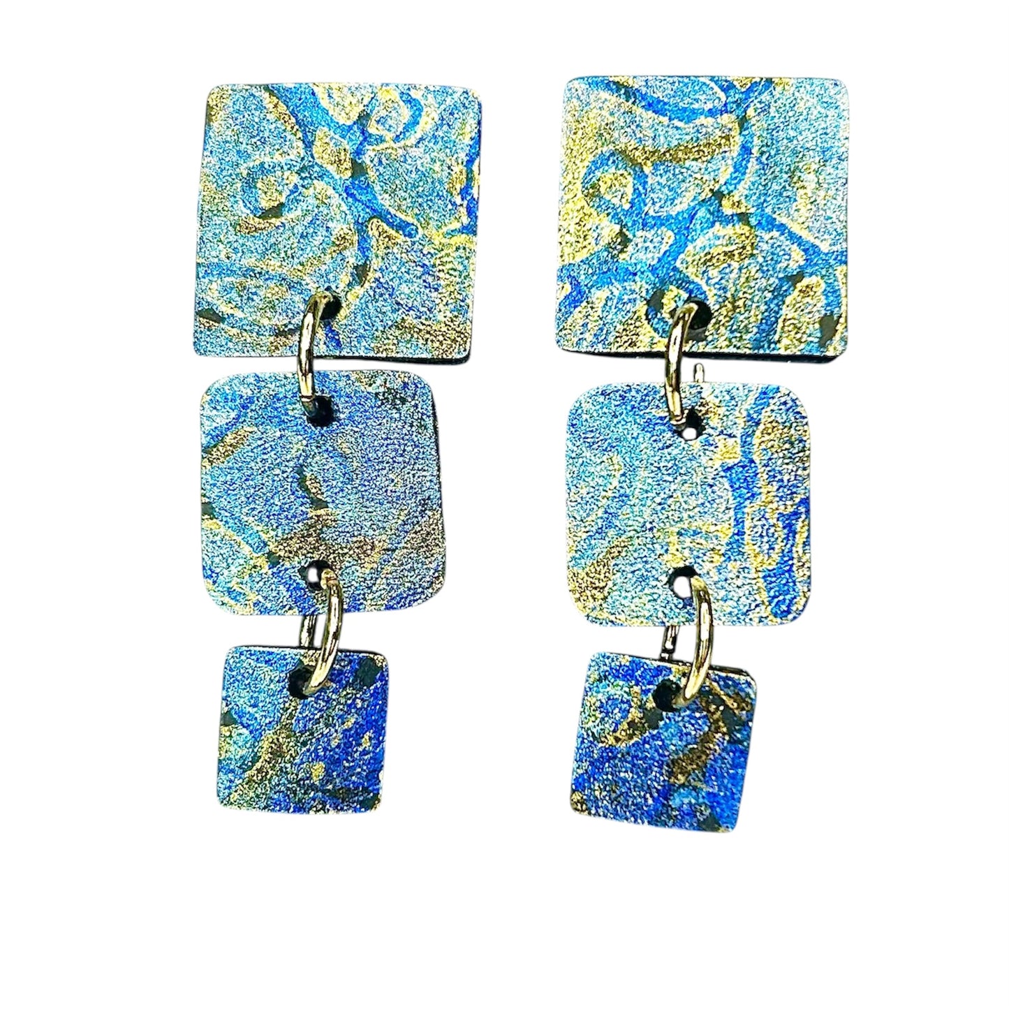 Flat Cut Rubber Inner Tube Dangle Statement Earrings