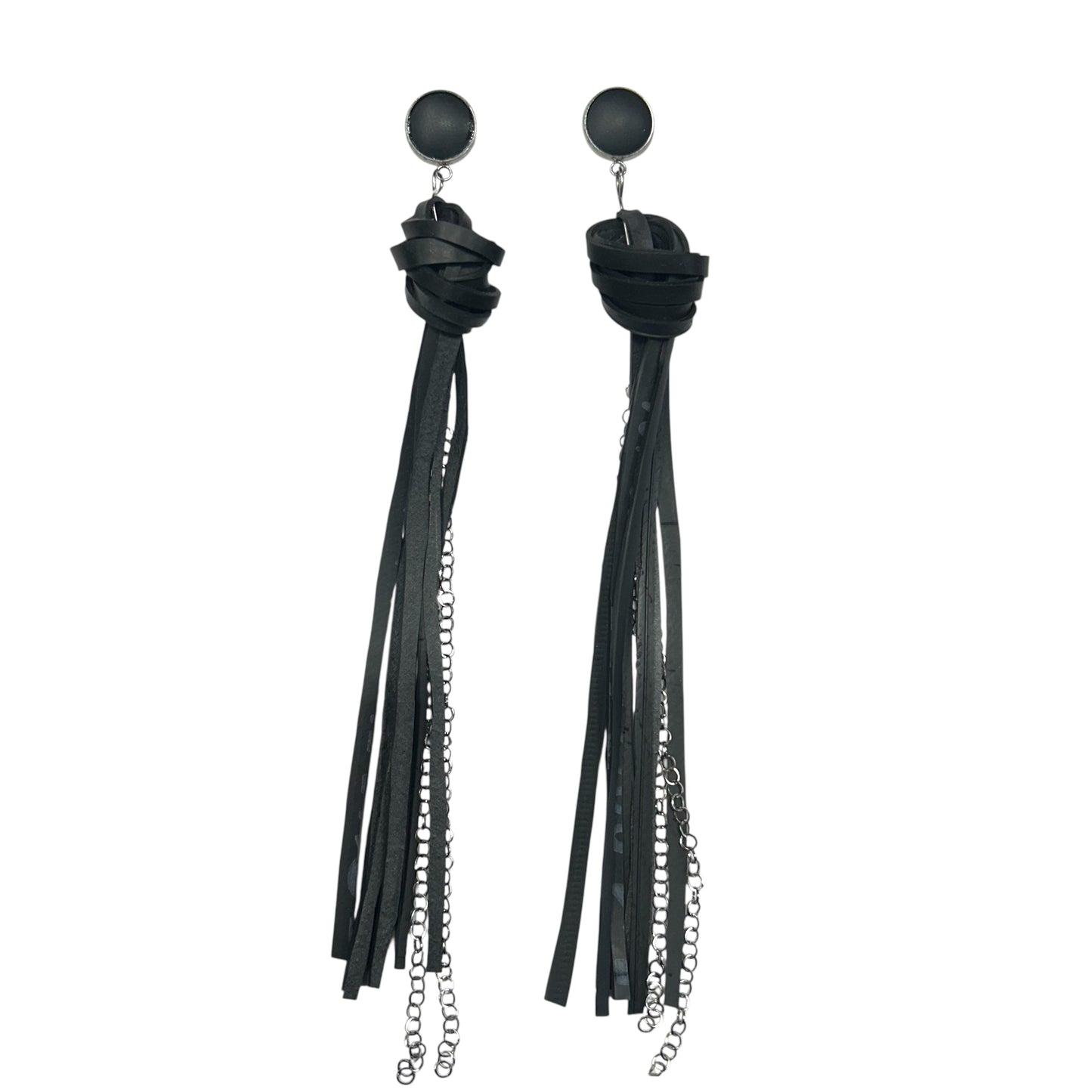 Rubber Ribbon Tassel Earrings
