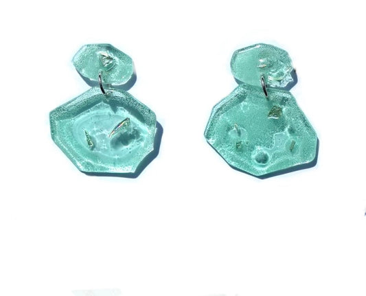Upcycled CD 'Pebble' New Collection Statement Earrings