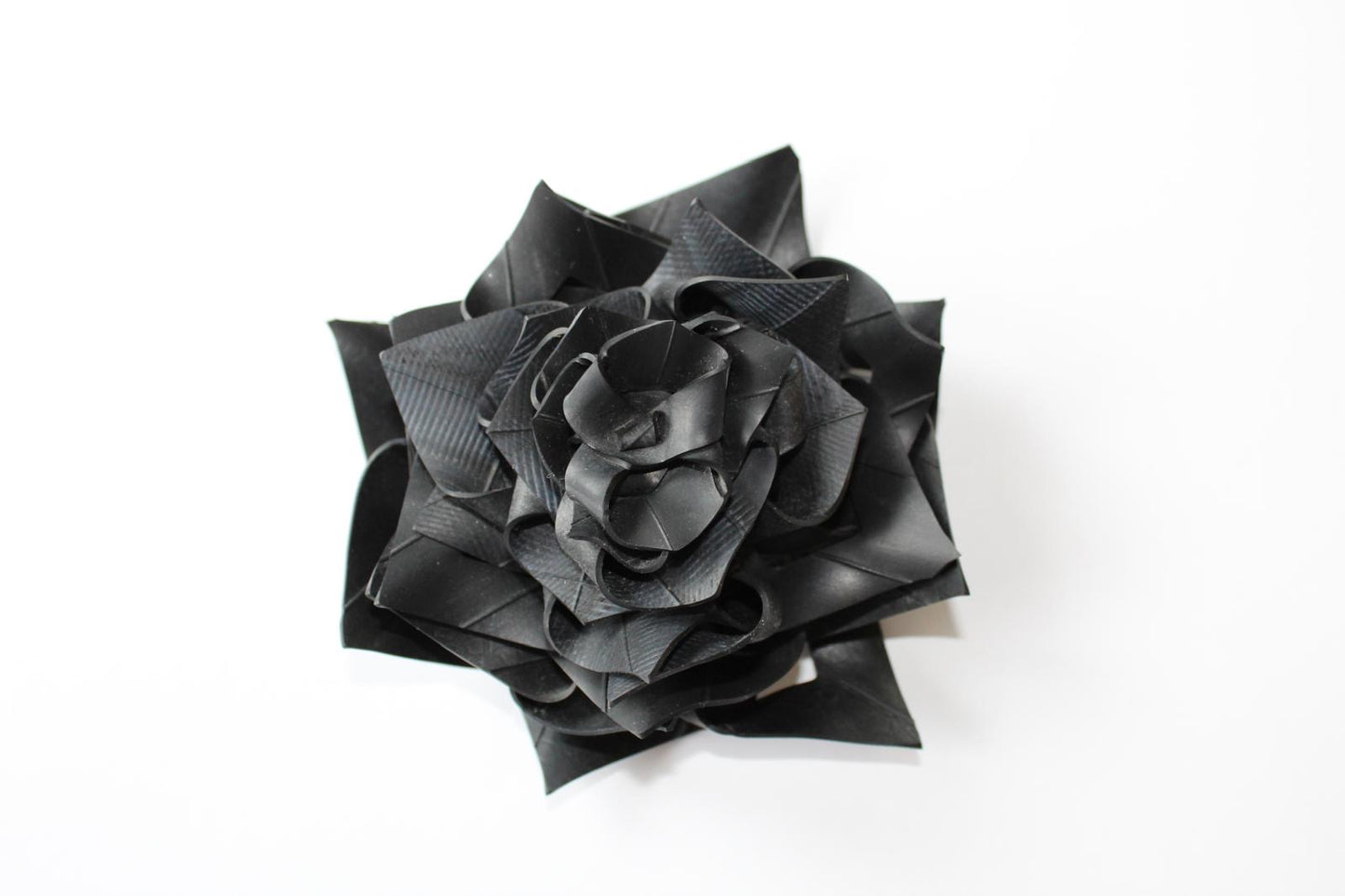 Upcycled bicycle inner tube rubber corsage