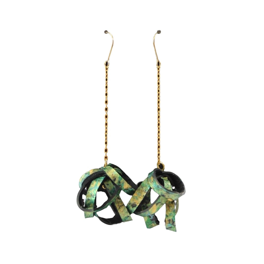 Hand painted Rubber 'Popcorn' Chain Earrings