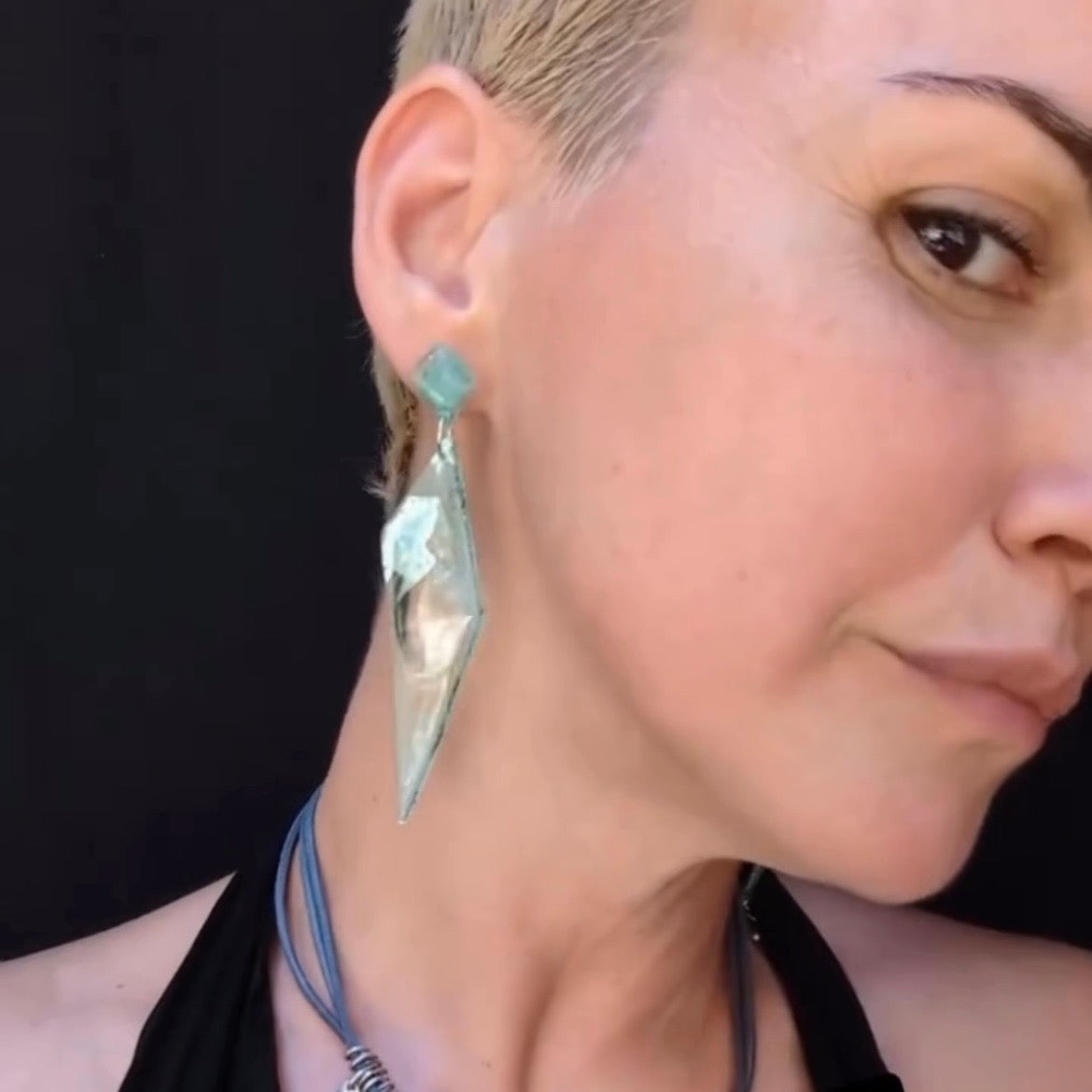 Upcycled CD 'Shard' Statement Earrings