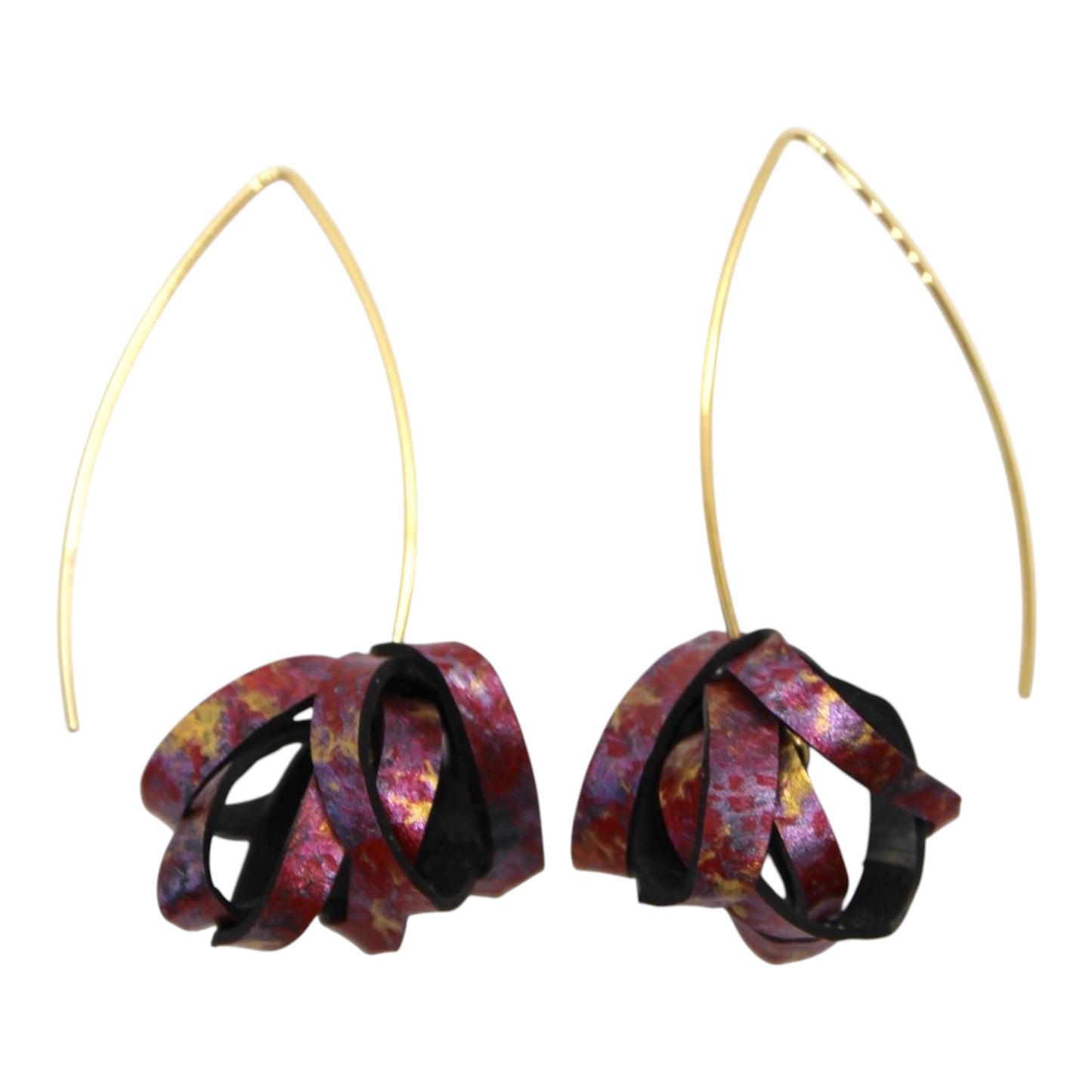 Hand painted Rubber 'Popcorn' Hook Earrings