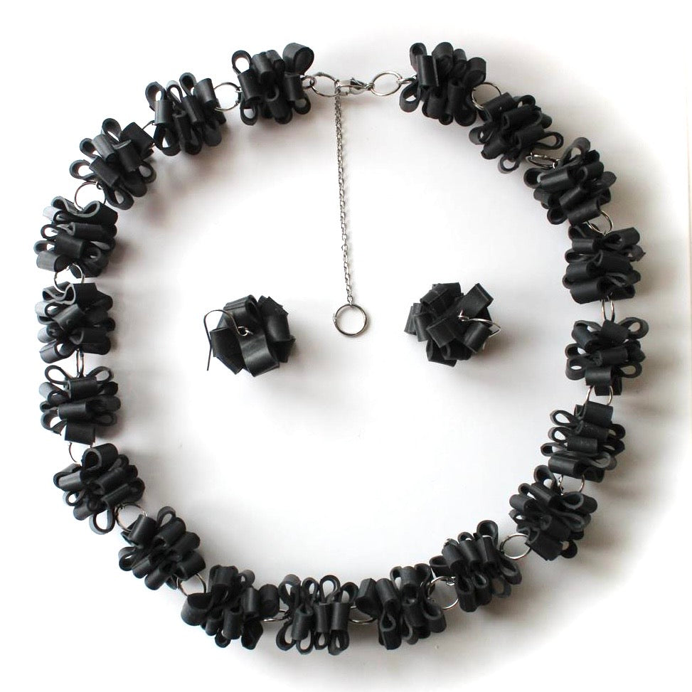 Stacked Rubber Collar Necklace