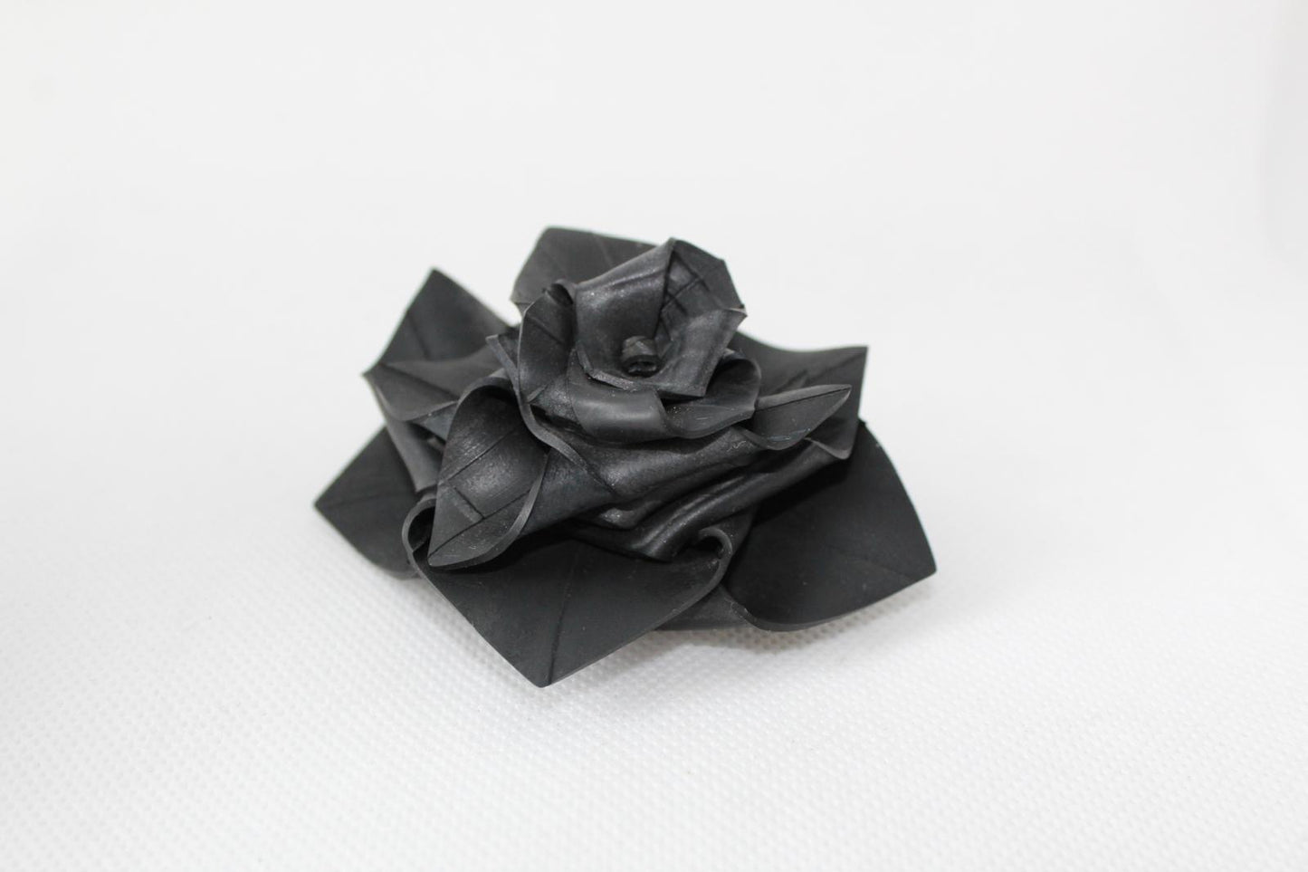 Upcycled bicycle inner tube rubber corsage