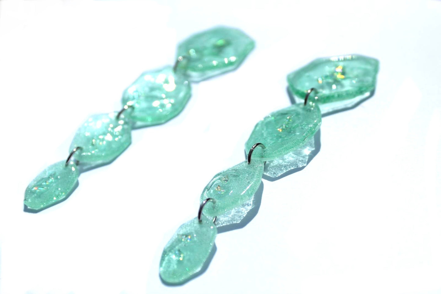 Cd Seaglass Statement Chandelier Earrings