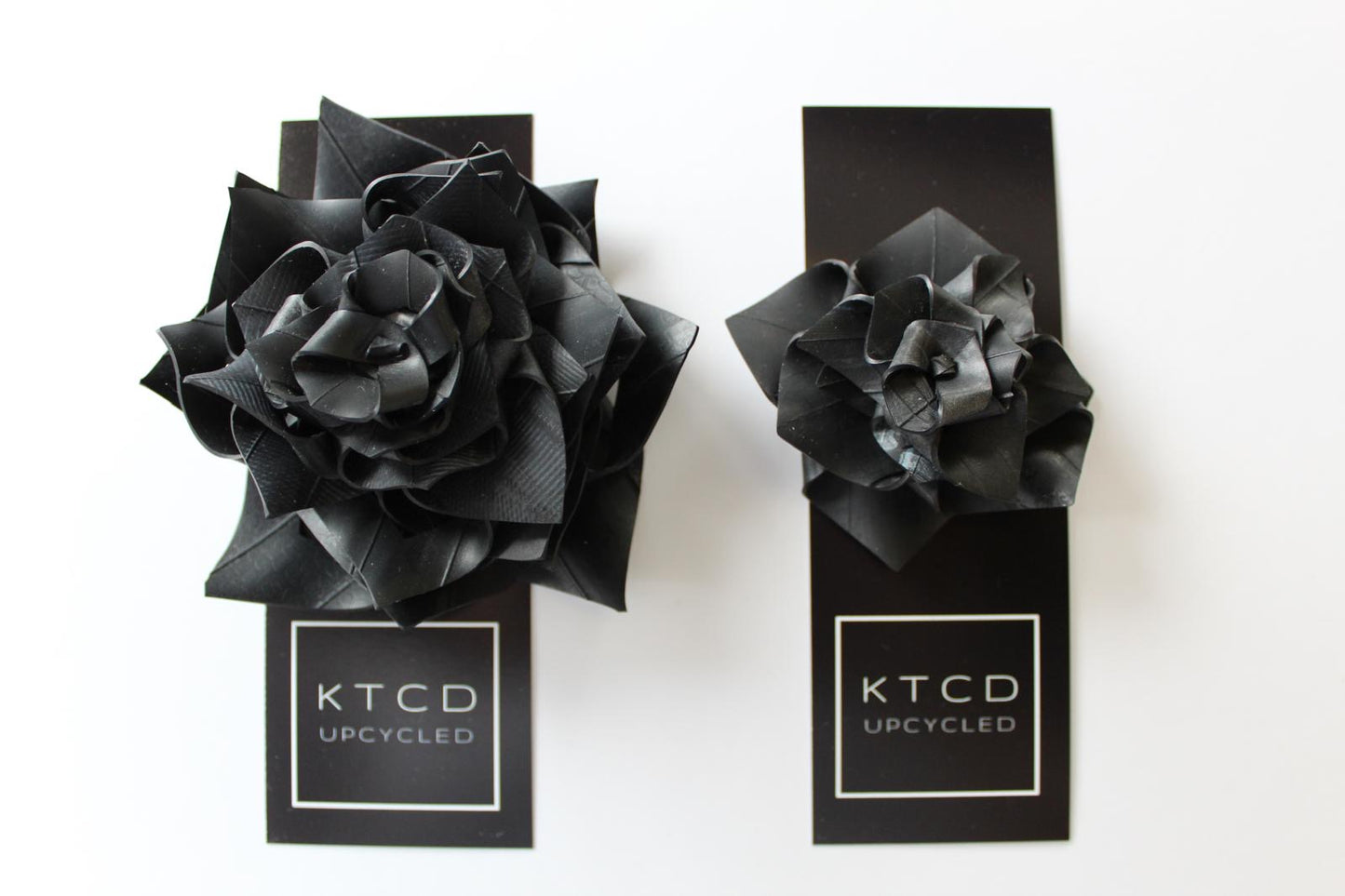 Upcycled bicycle inner tube rubber corsage