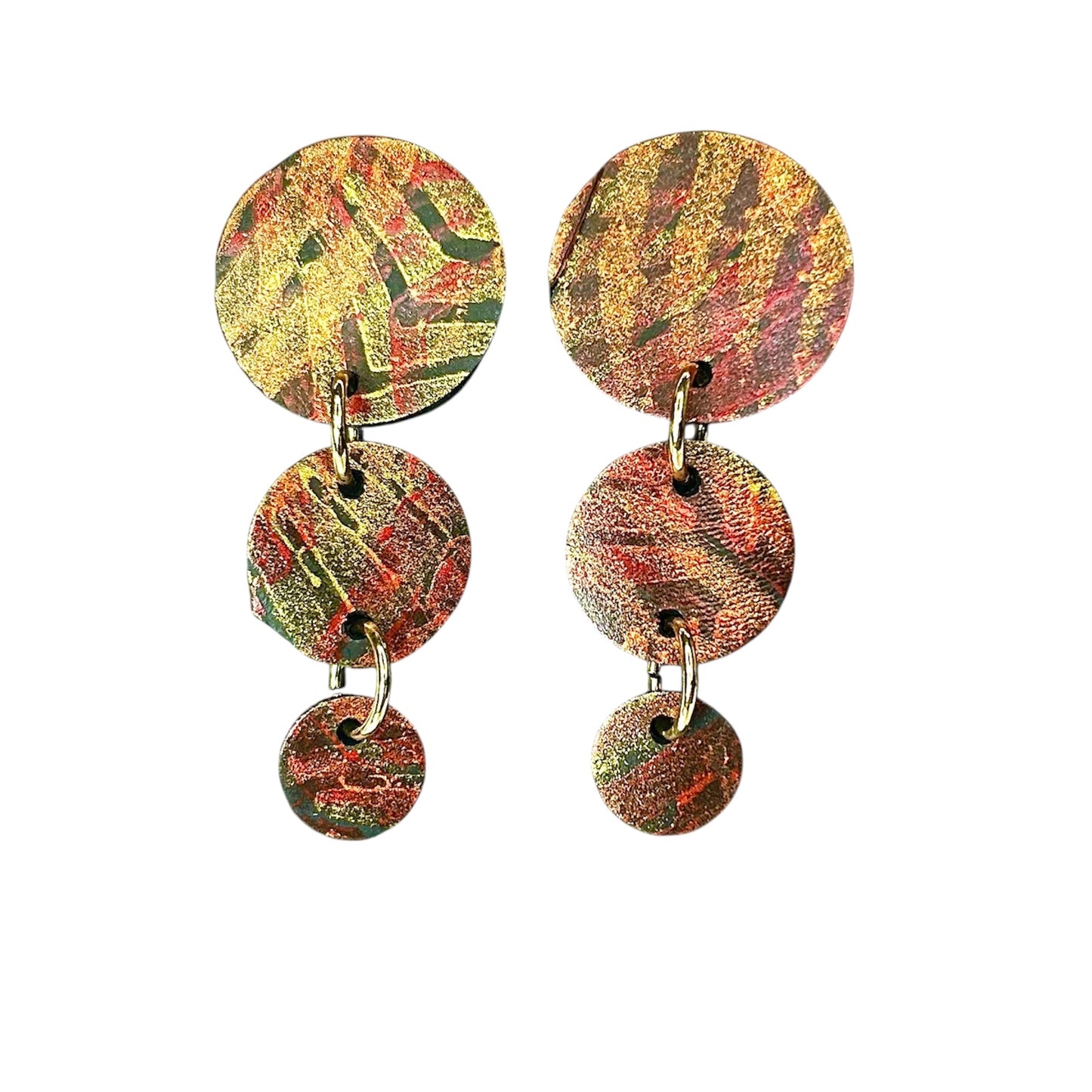 Flat Cut Rubber Inner Tube Dangle Statement Earrings