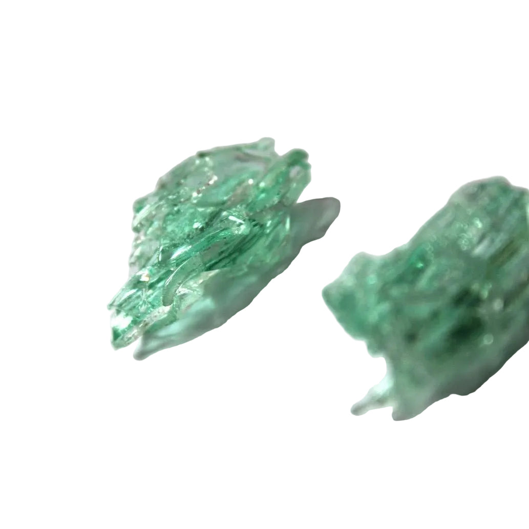 'Shattered' CD Seaglass Statement stud earrings and Brooch