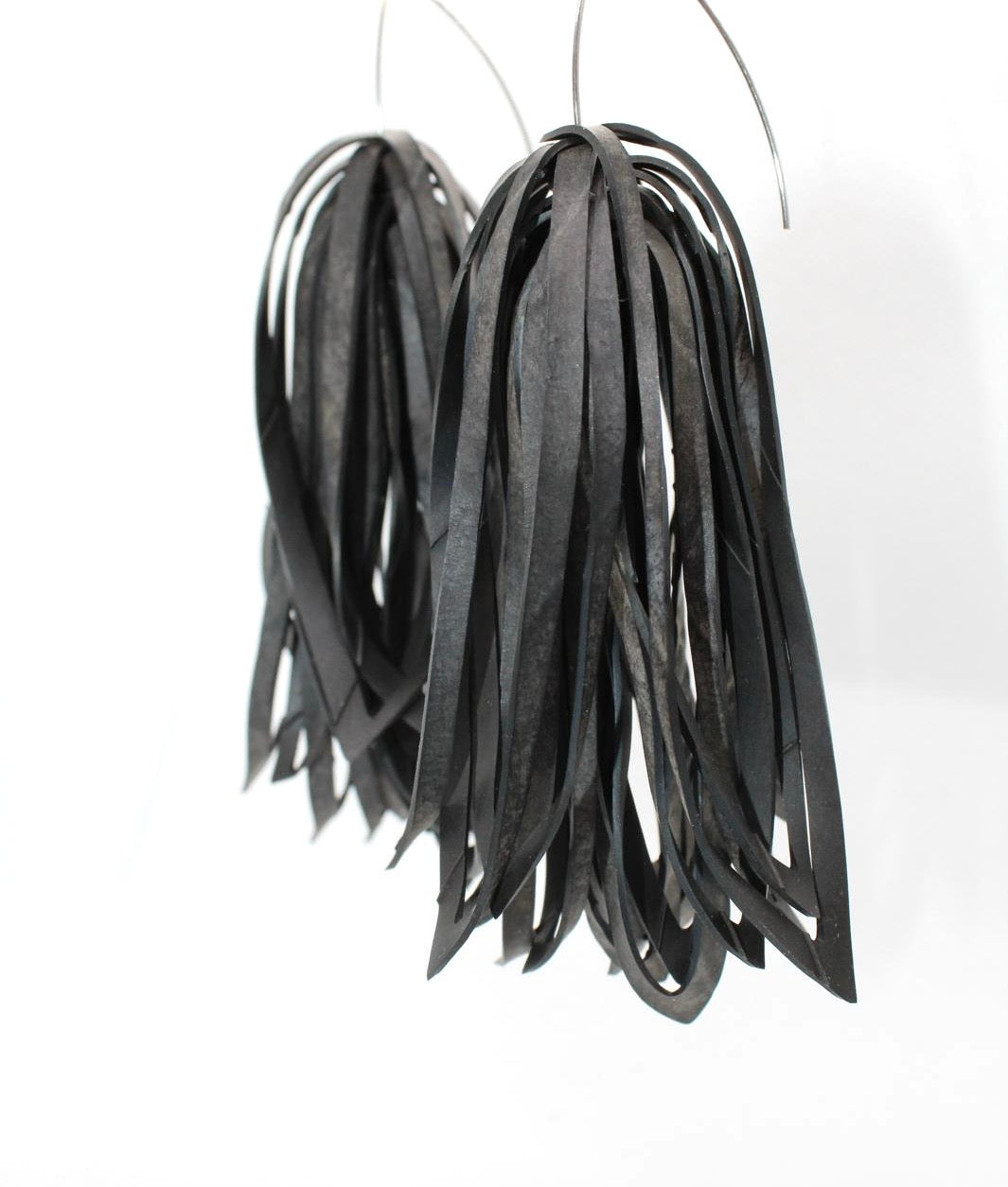Shaggy Rubber Hook Statement Earrings