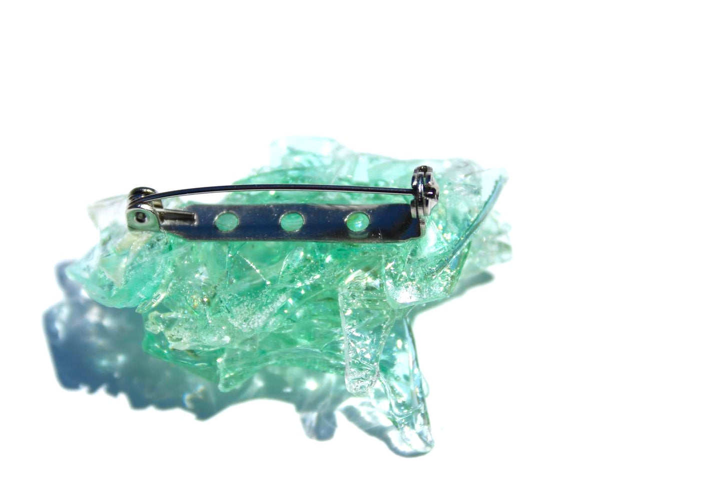'Shattered' CD Seaglass Statement stud earrings and Brooch