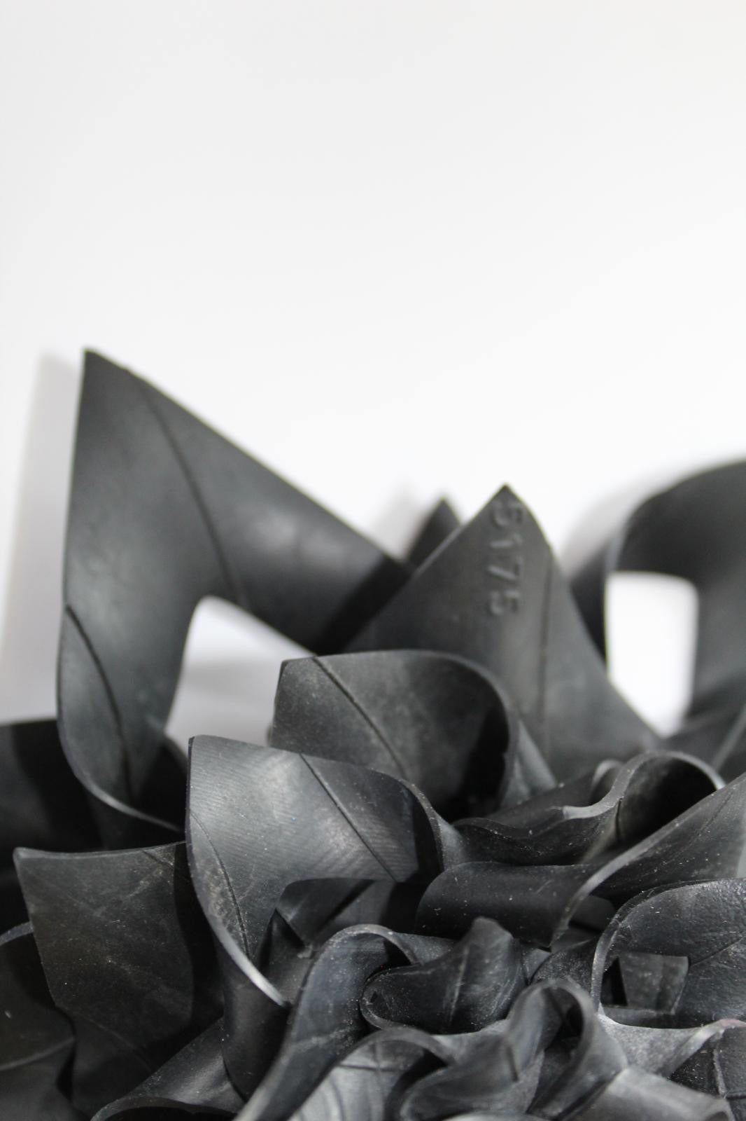 Upcycled bicycle inner tube rubber corsage