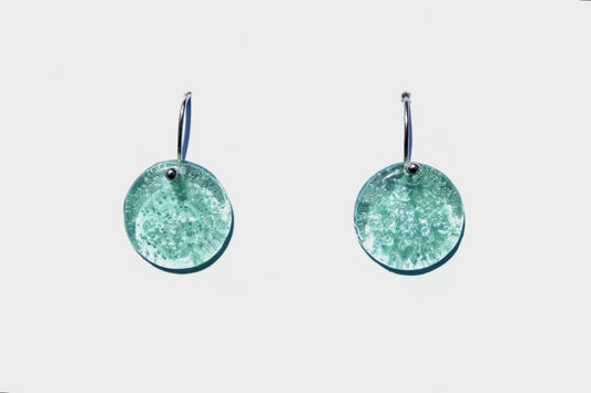 CD Seaglass Pendant and matching Drop earrings large