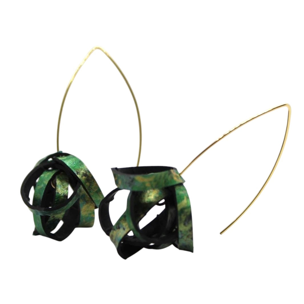 Hand painted Rubber 'Popcorn' Hook Earrings
