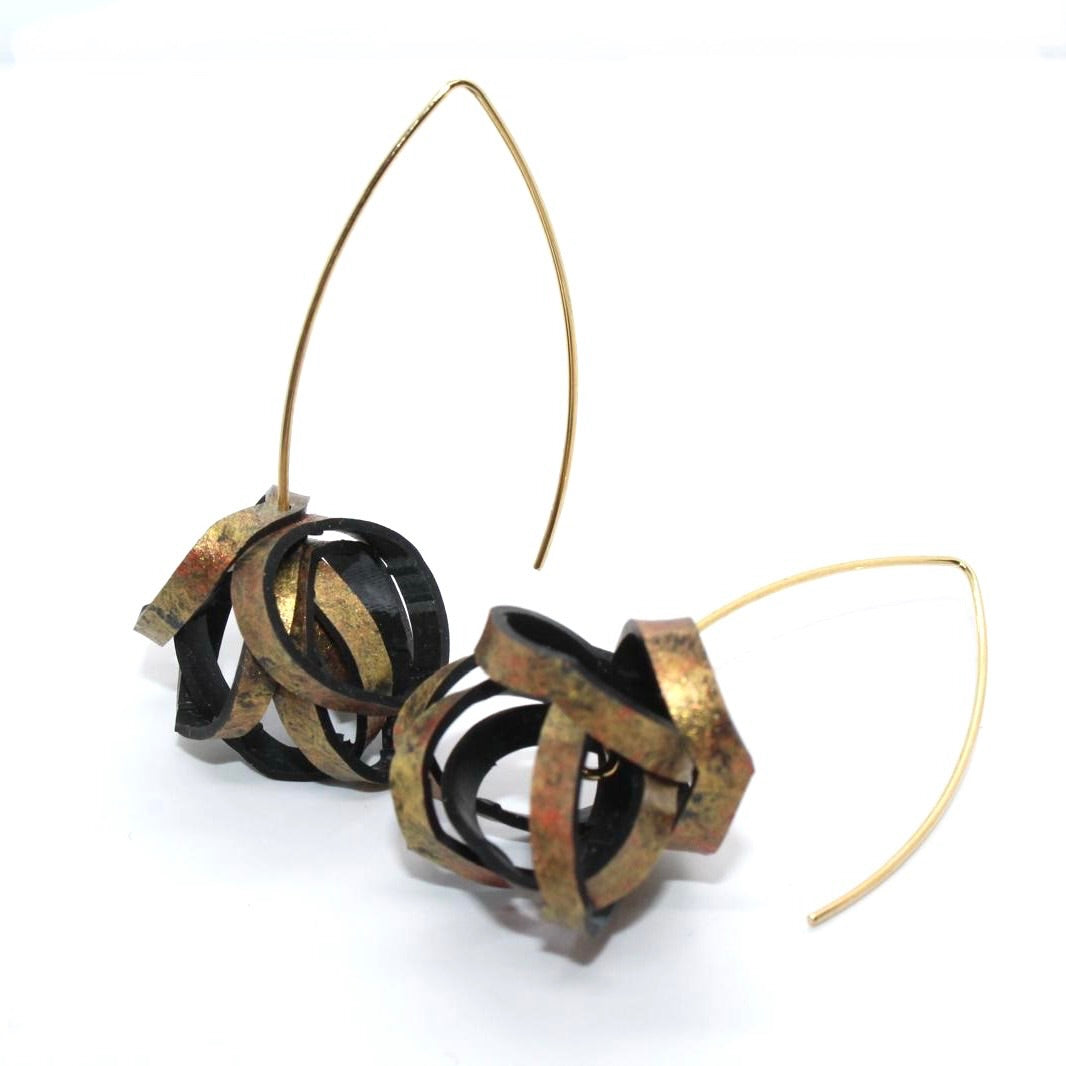 Hand painted Rubber 'Popcorn' Hook Earrings