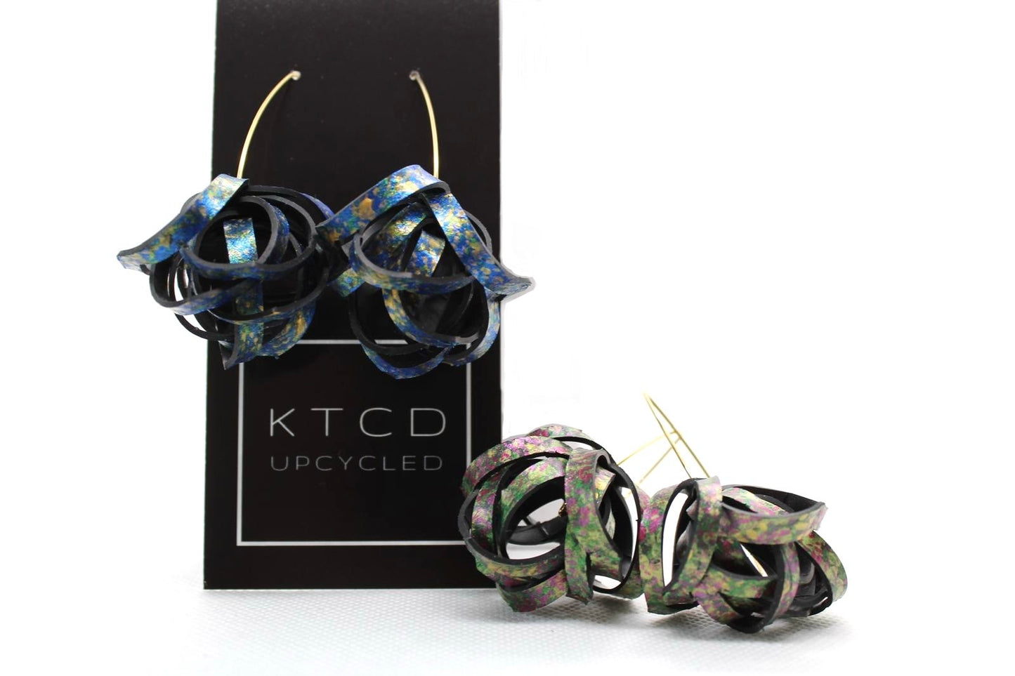 Rubber Pom Pom Hook Earrings
