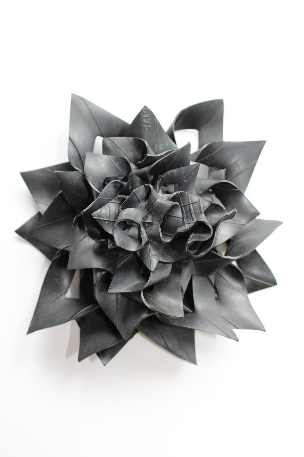 Upcycled bicycle inner tube rubber corsage