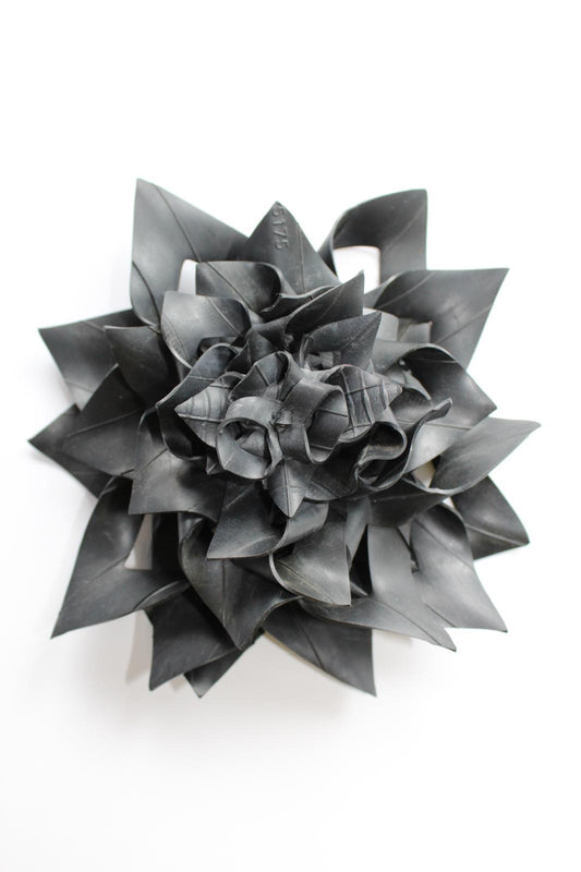 Upcycled bicycle inner tube rubber corsage