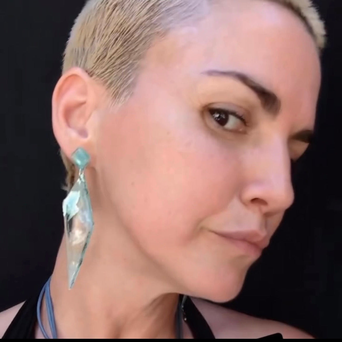 Upcycled CD 'Shard' Statement Earrings