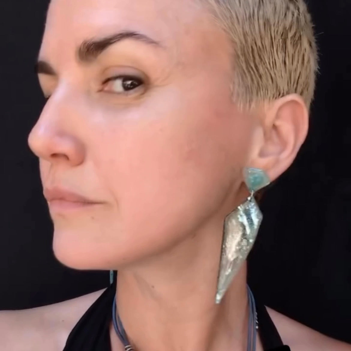 Upcycled CD 'Shard' Statement Earrings