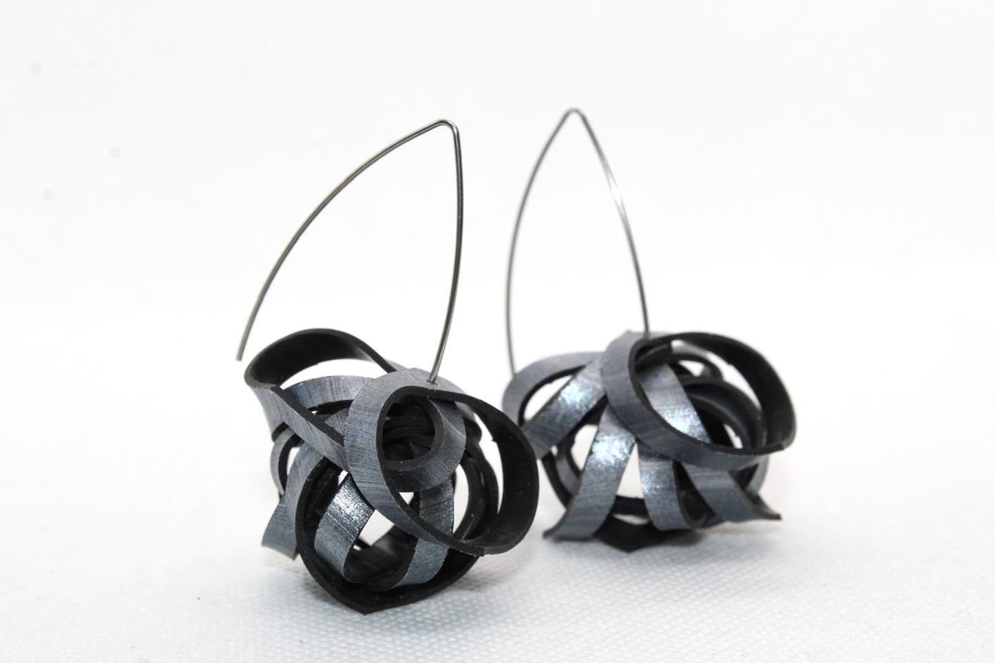 Rubber Pom Pom Hook Earrings
