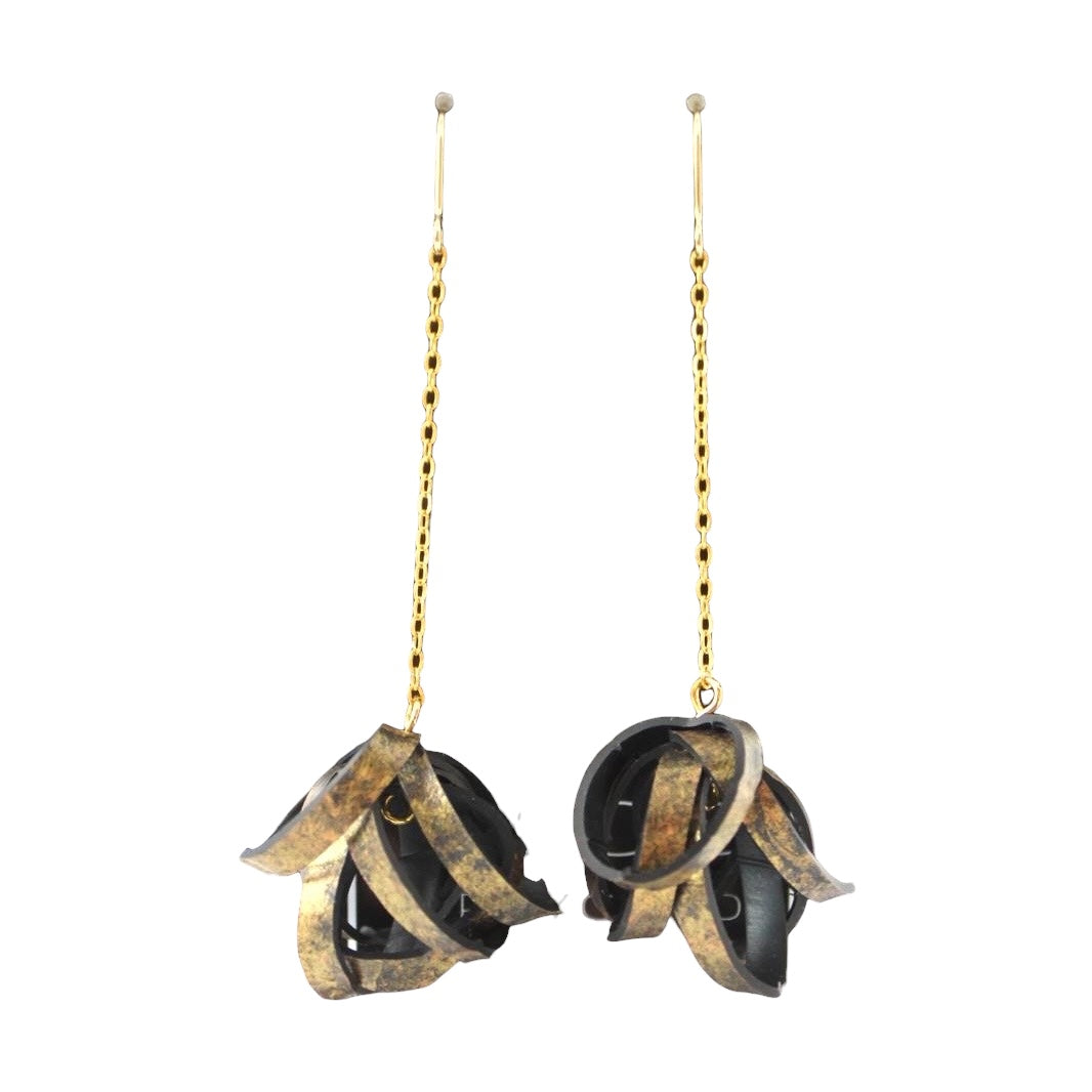 Hand painted Rubber 'Popcorn' Chain Earrings