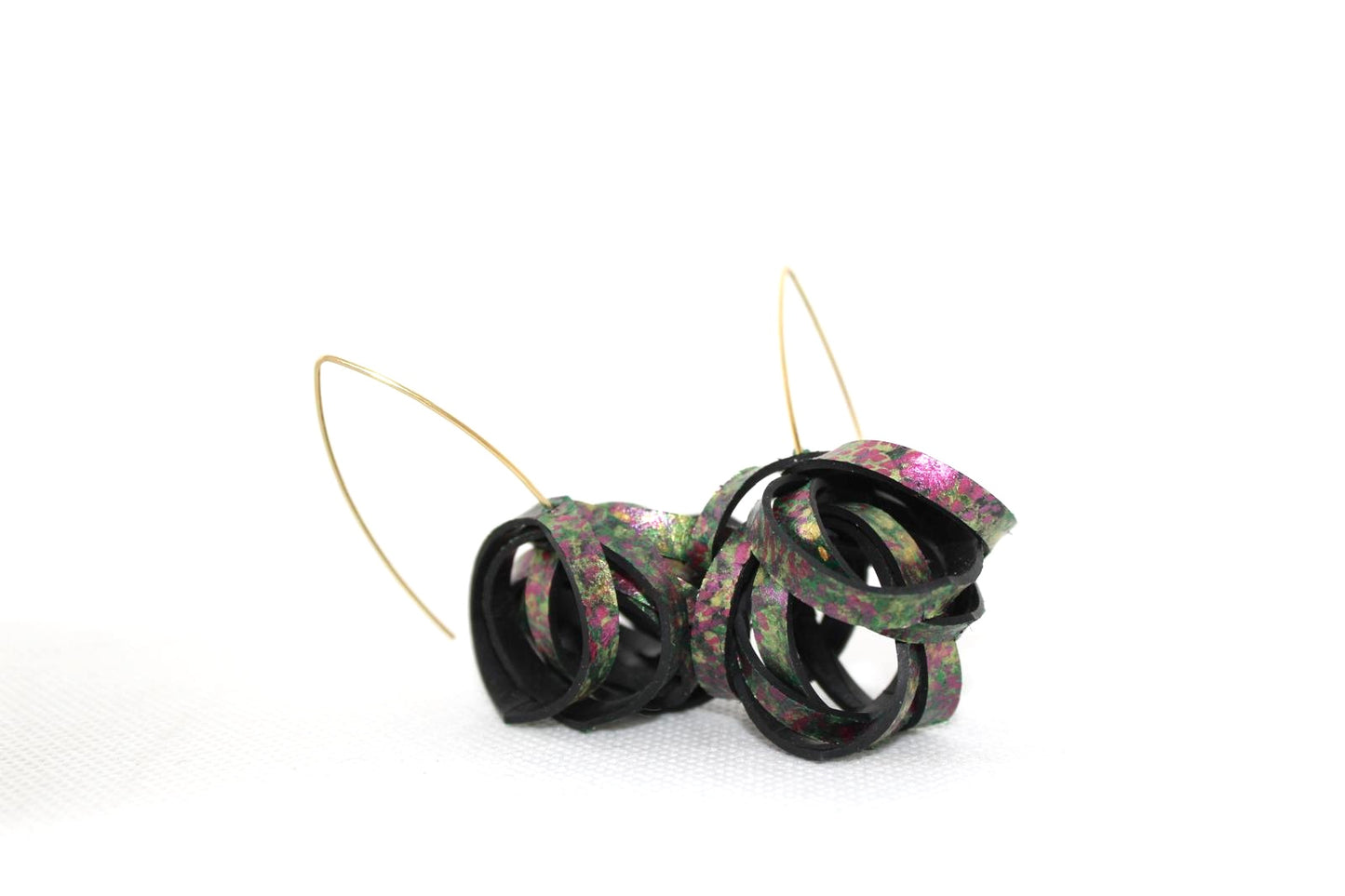 Rubber Pom Pom Hook Earrings