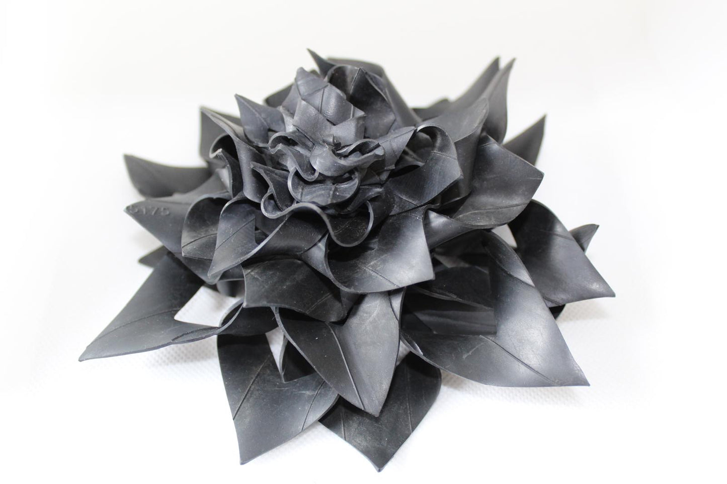 Upcycled bicycle inner tube rubber corsage