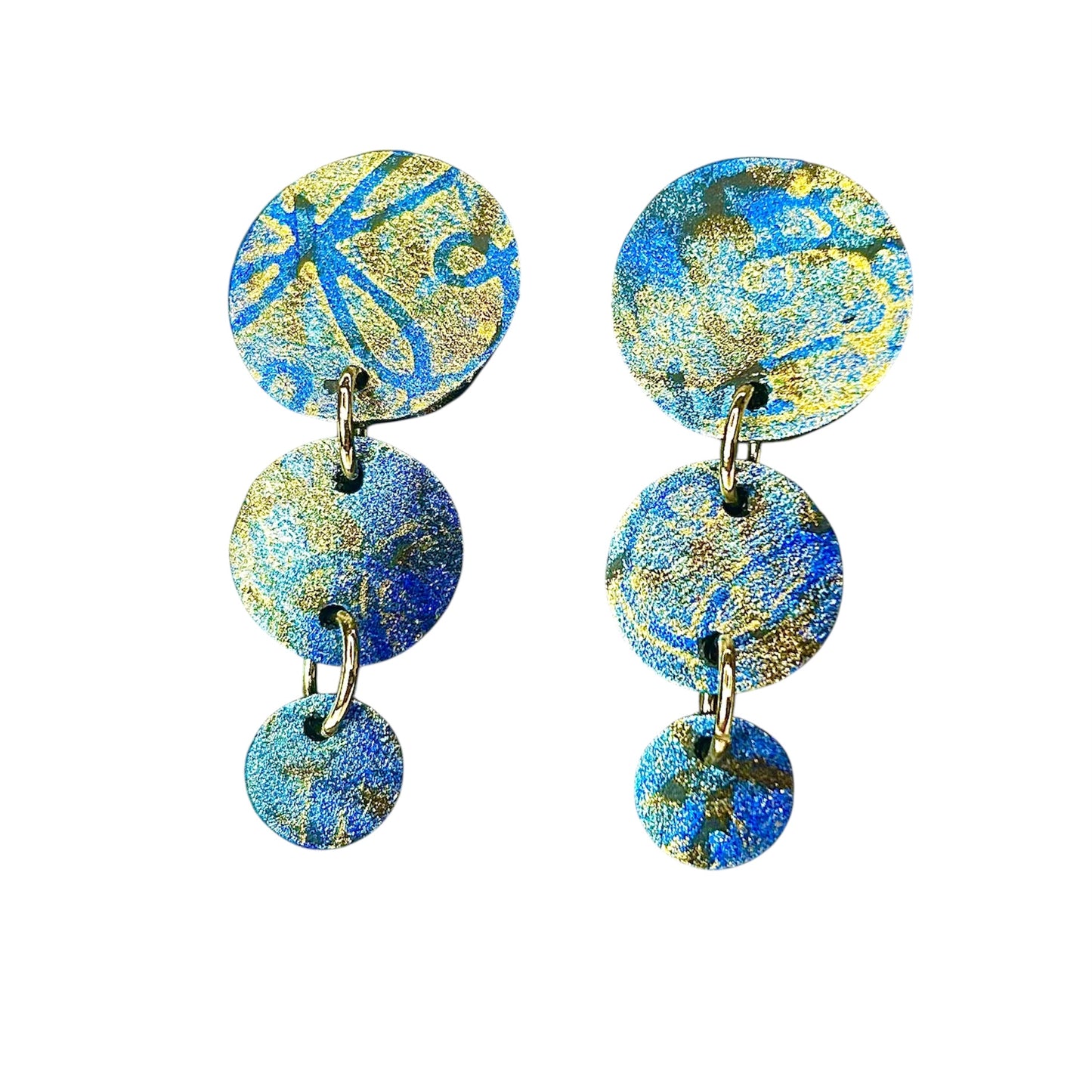 Flat Cut Rubber Inner Tube Dangle Statement Earrings