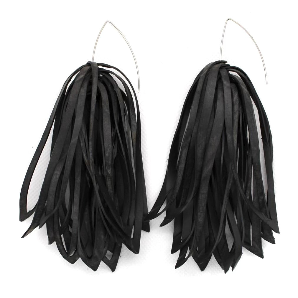 Shaggy Rubber Hook Statement Earrings