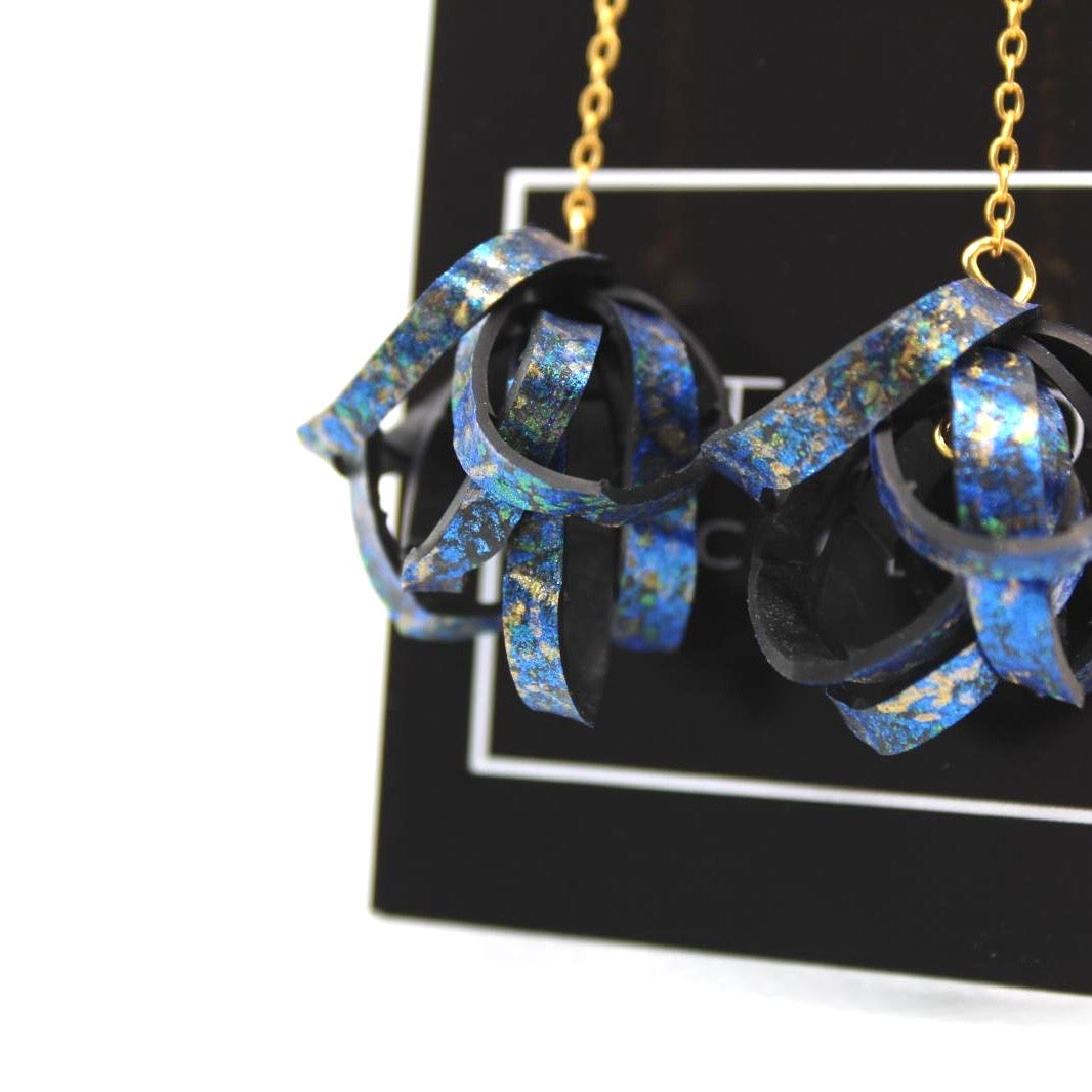 Hand painted Rubber 'Popcorn' Chain Earrings