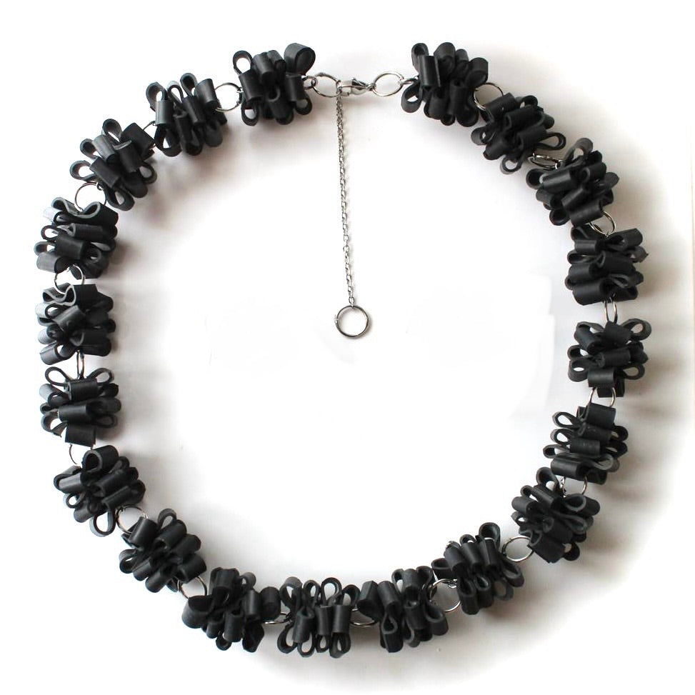 Stacked Rubber Collar Necklace