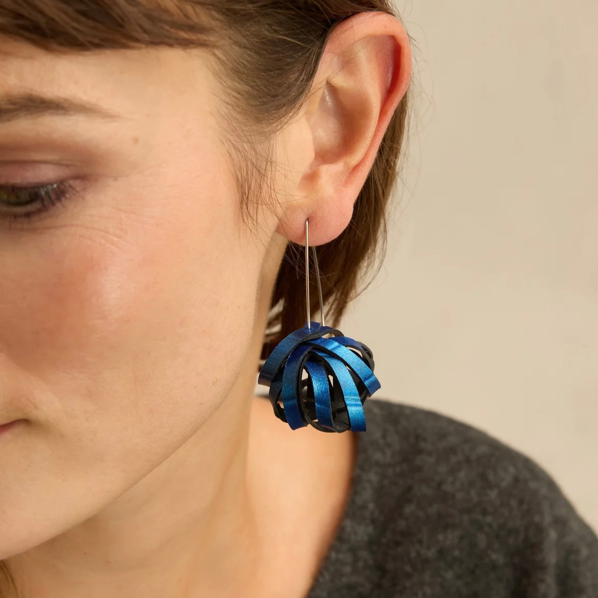 Rubber Pom Pom Hook Earrings