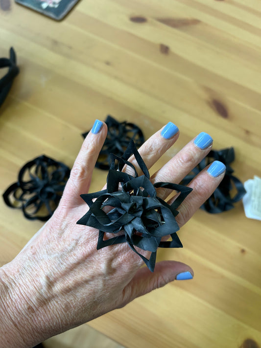 Upcycled Bicycle Inner Tube Rubber Flower Ring