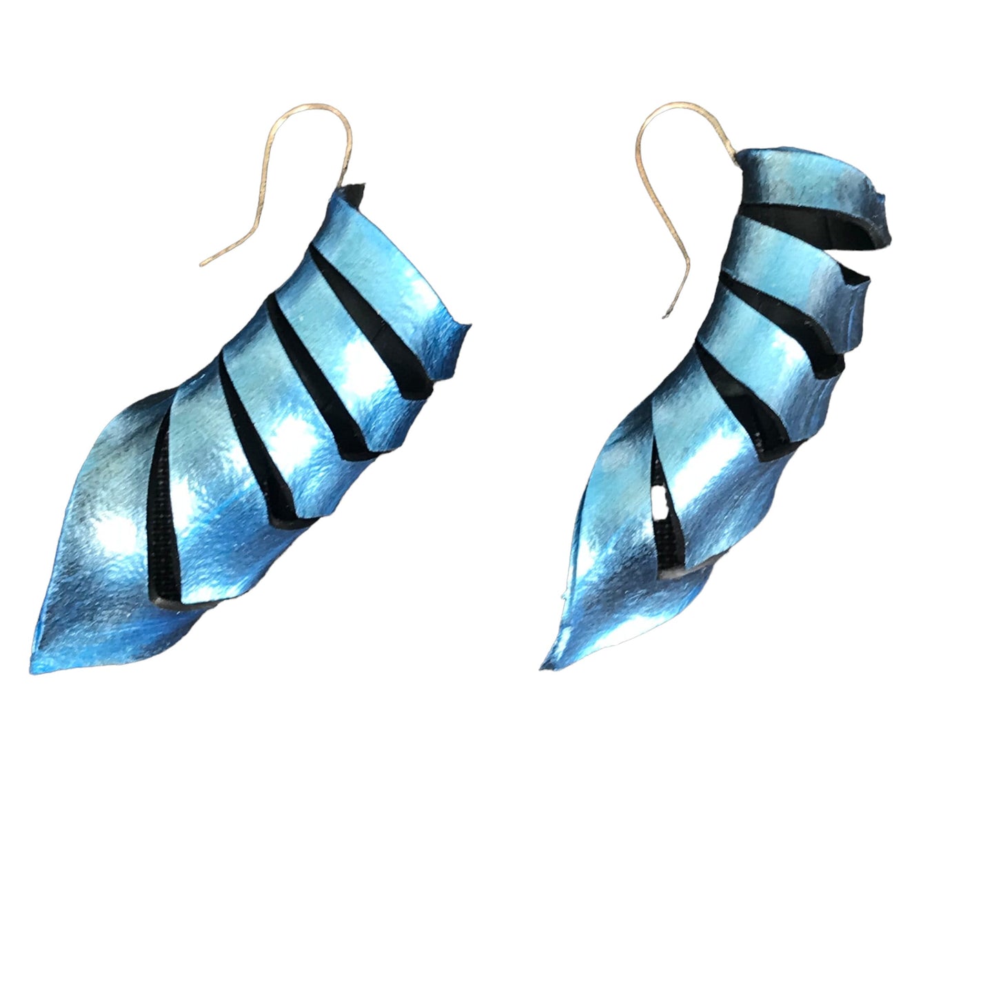 Inner tube earrings hand painted on sterling silver hooks