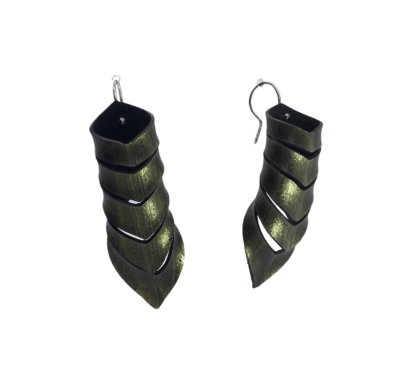 Inner tube earrings hand painted on sterling silver hooks